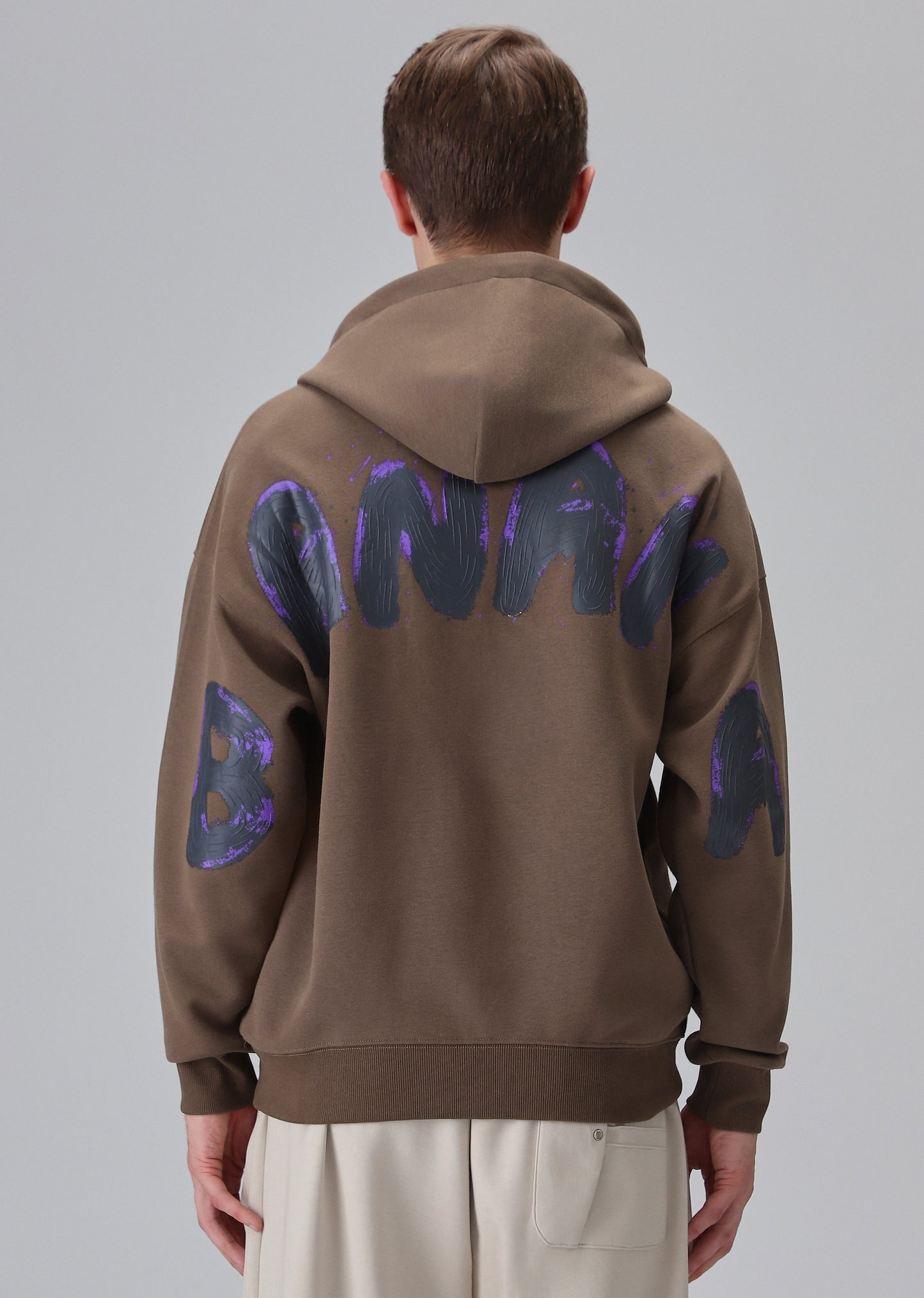 Brown Embossed Hoodie