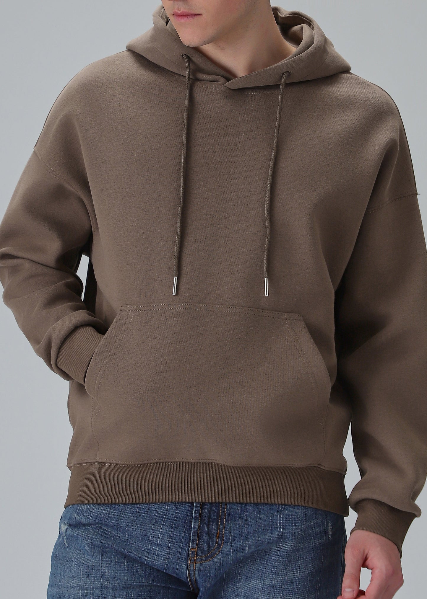 Brown Relaxed Fit Hoodie