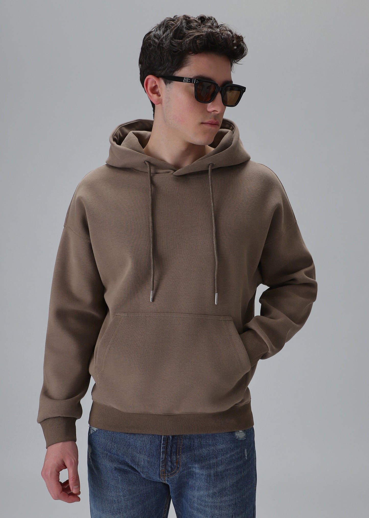 Brown Relaxed Fit Hoodie