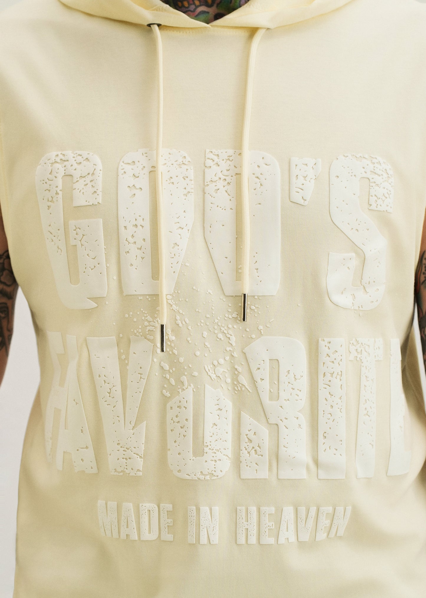 Butter Cream Printed Hoodie Tank