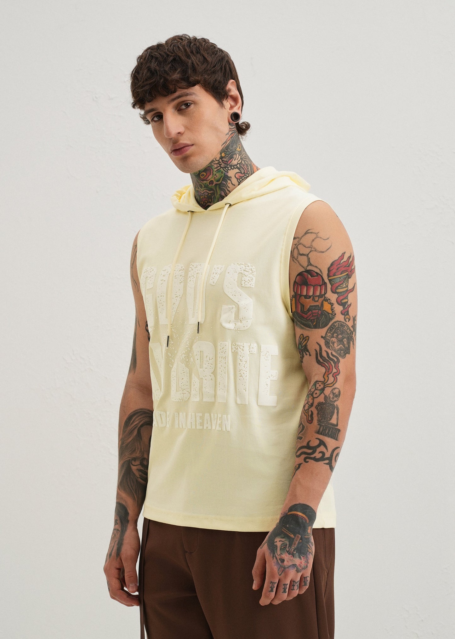 Butter Cream Printed Hoodie Tank