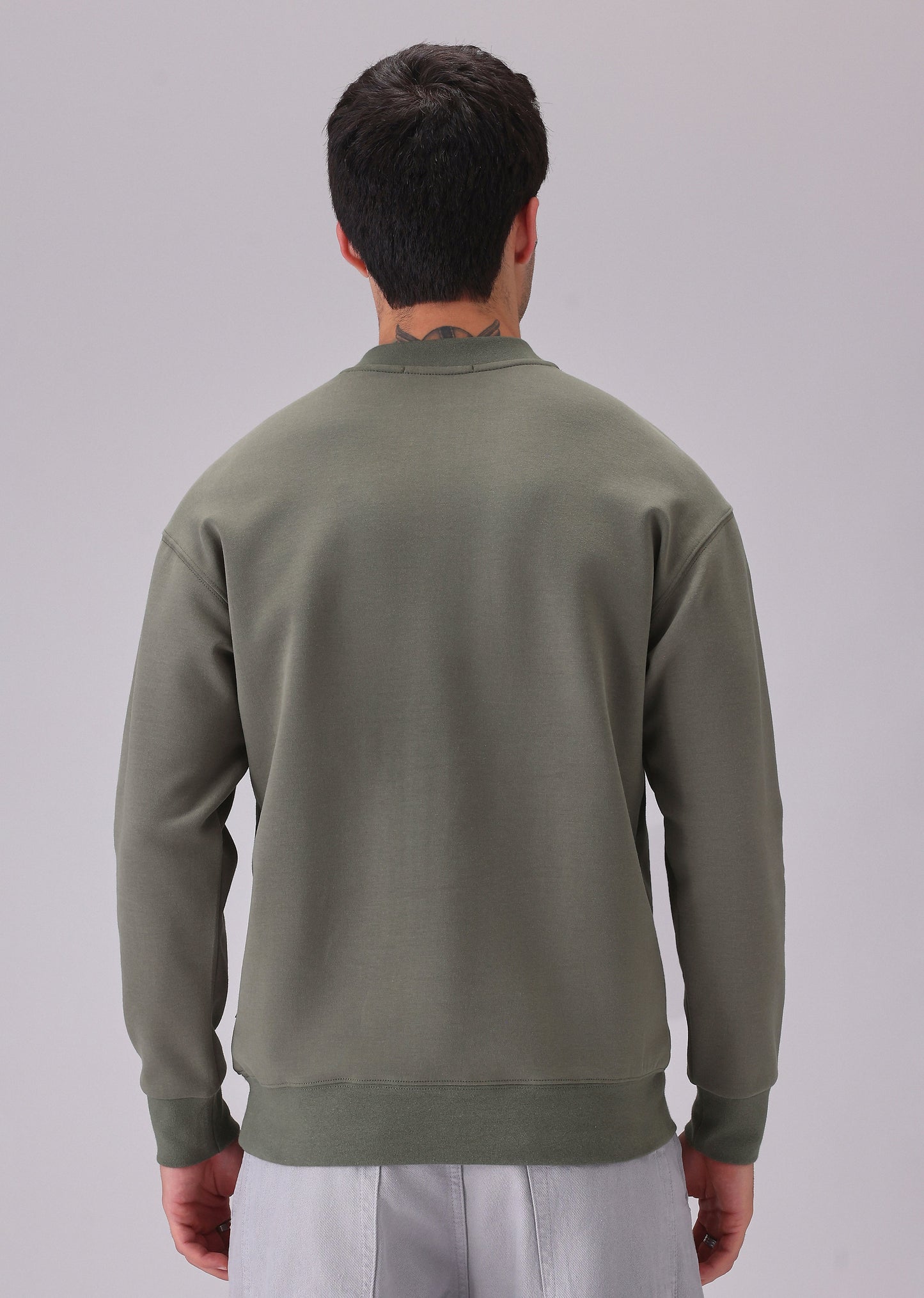 Button-Up Green Sweatshirt