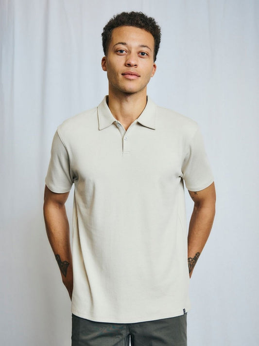 White Polo Collar Short Sleeves T-Shirt for Men