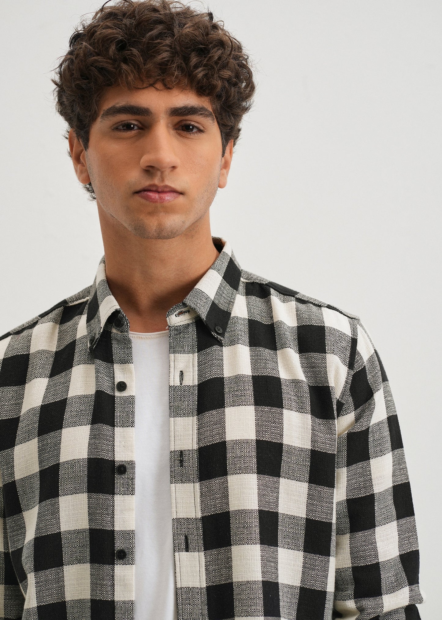 Chess Square Black Check Shirt