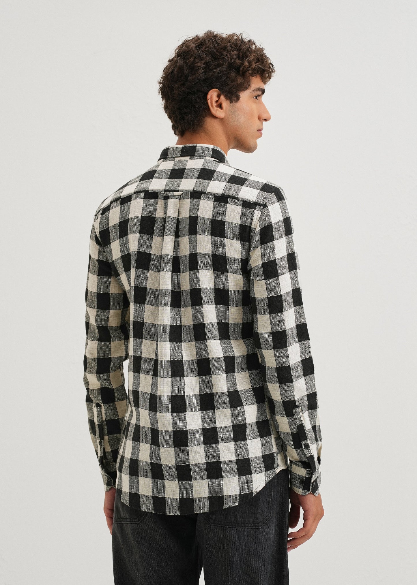 Chess Square Black Check Shirt