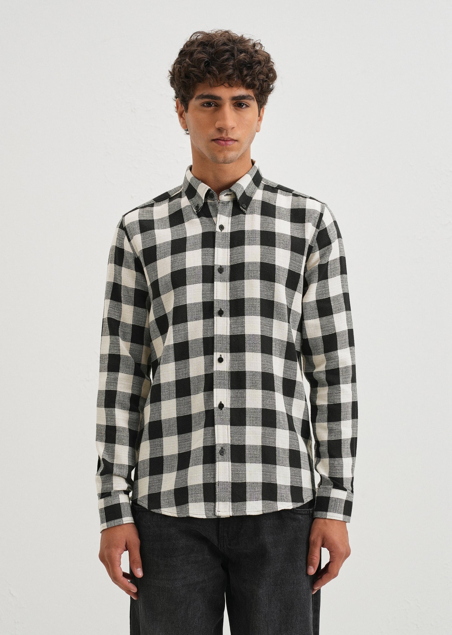 Chess Square Black Check Shirt