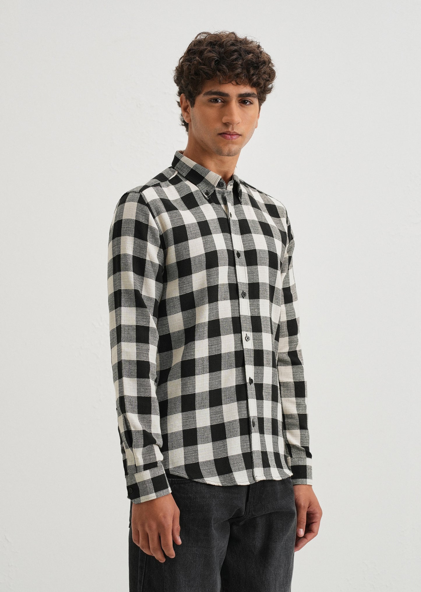Chess Square Black Check Shirt