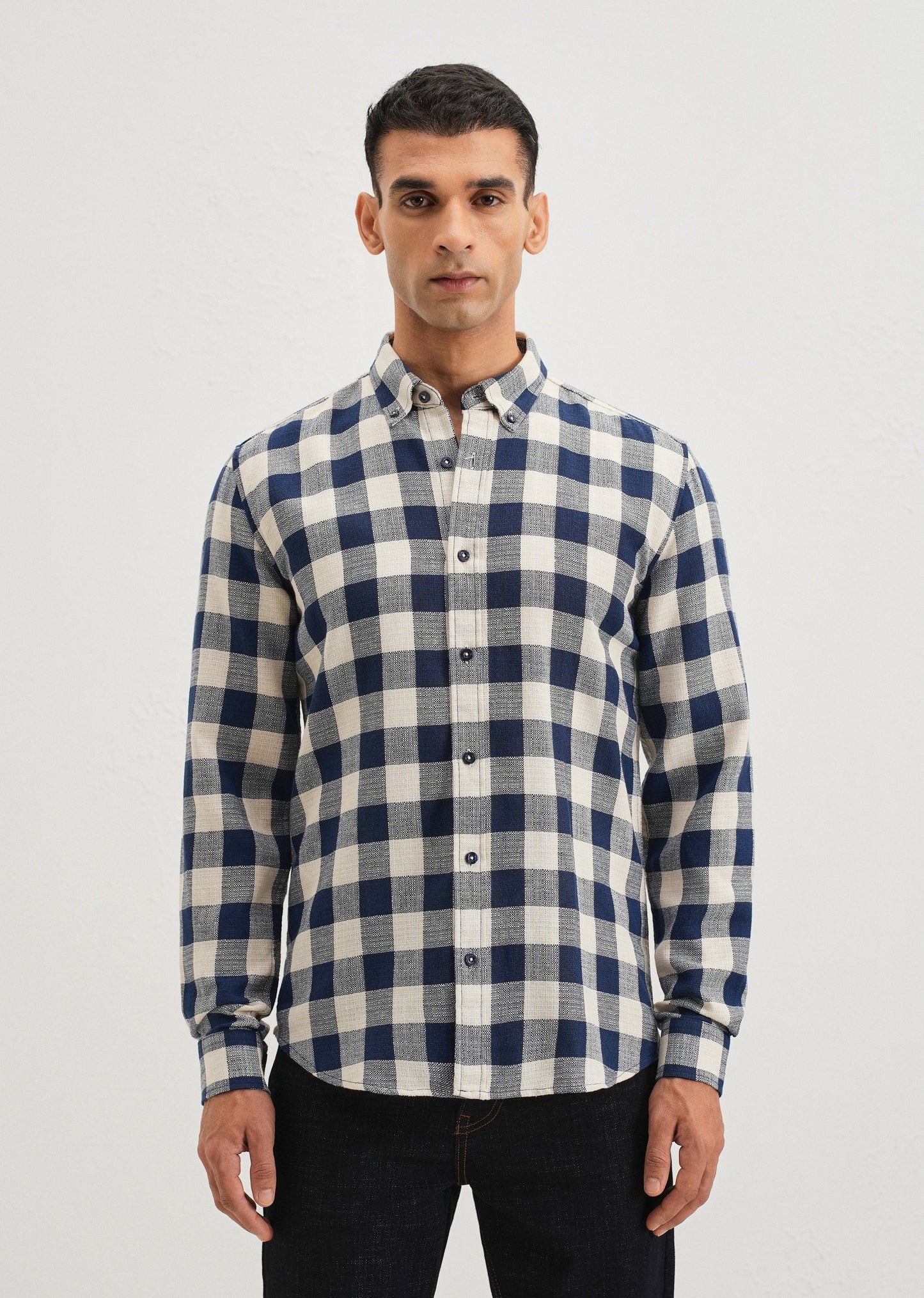 Chess Square Blue Check Shirt