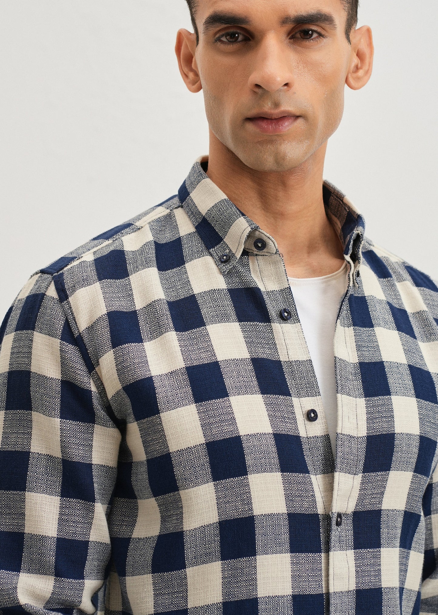 Chess Square Blue Check Shirt