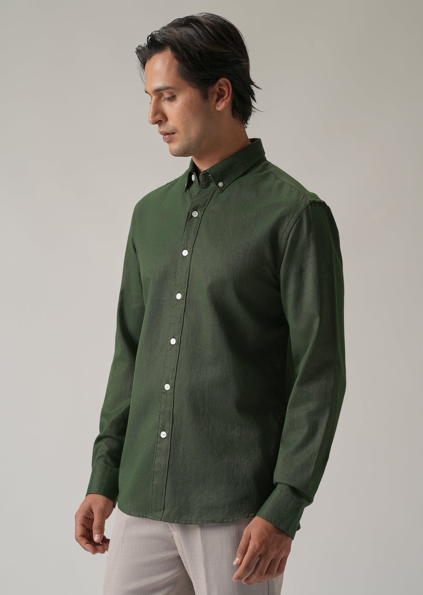 Cilantro Green Blended Linen shirt