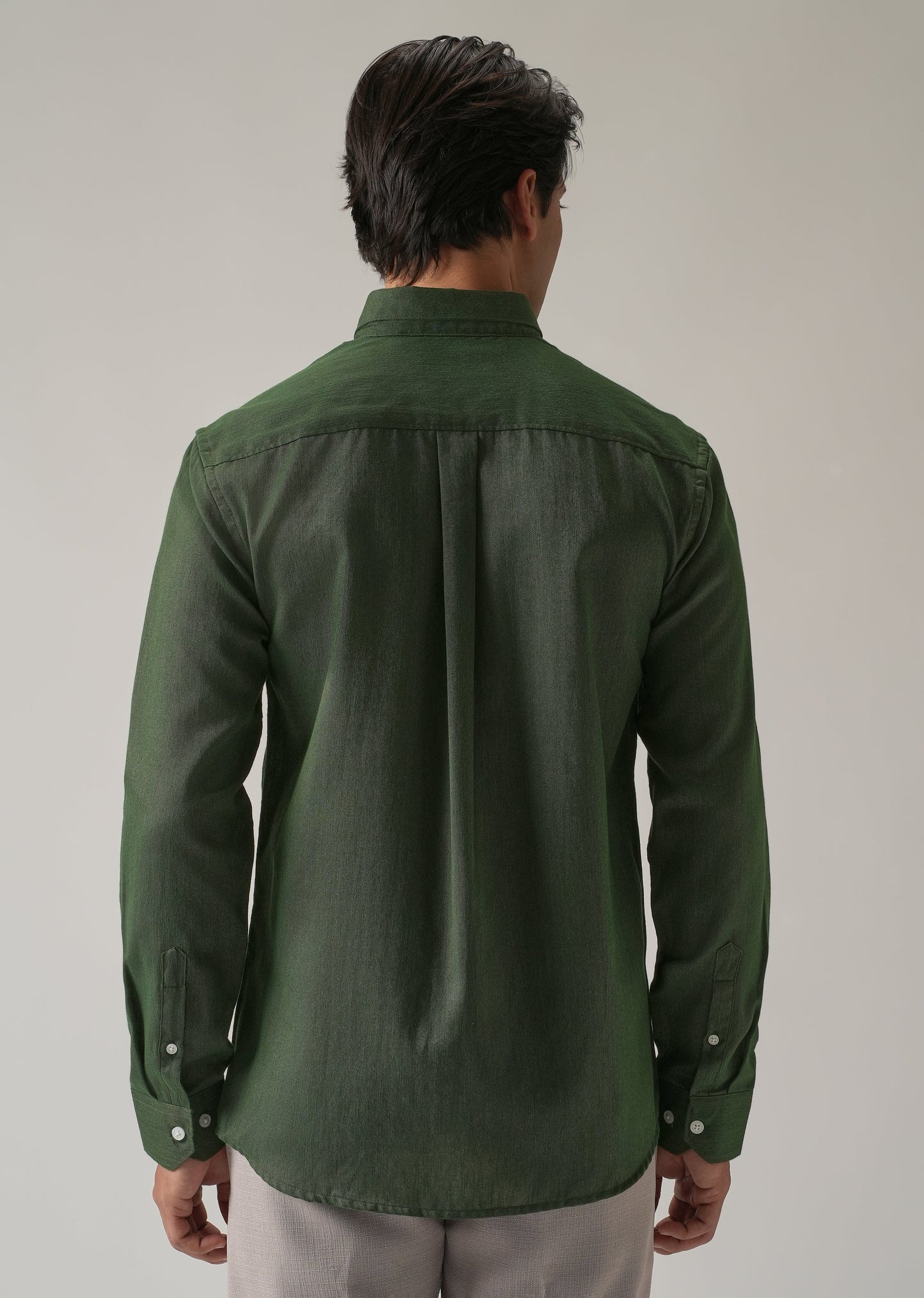 Cilantro Green Blended Linen shirt