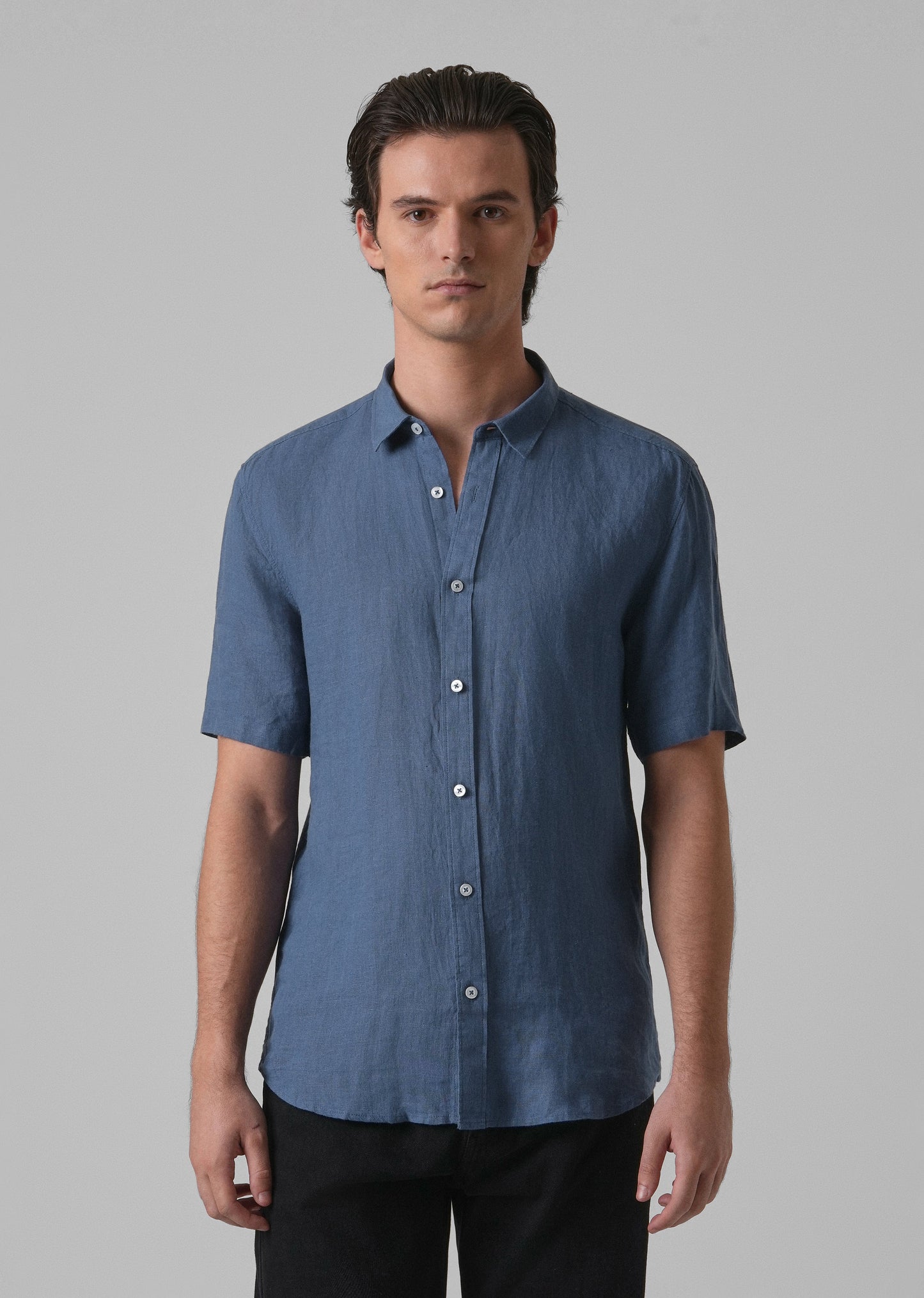 Cobalt Blue Linen Shirt