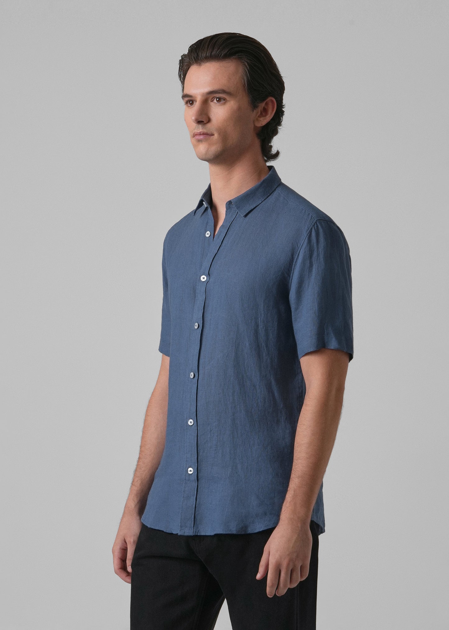 Cobalt Blue Linen Shirt