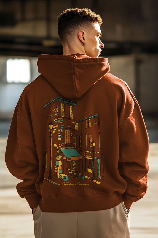 Coffee & Croissant Oversized Hoodie