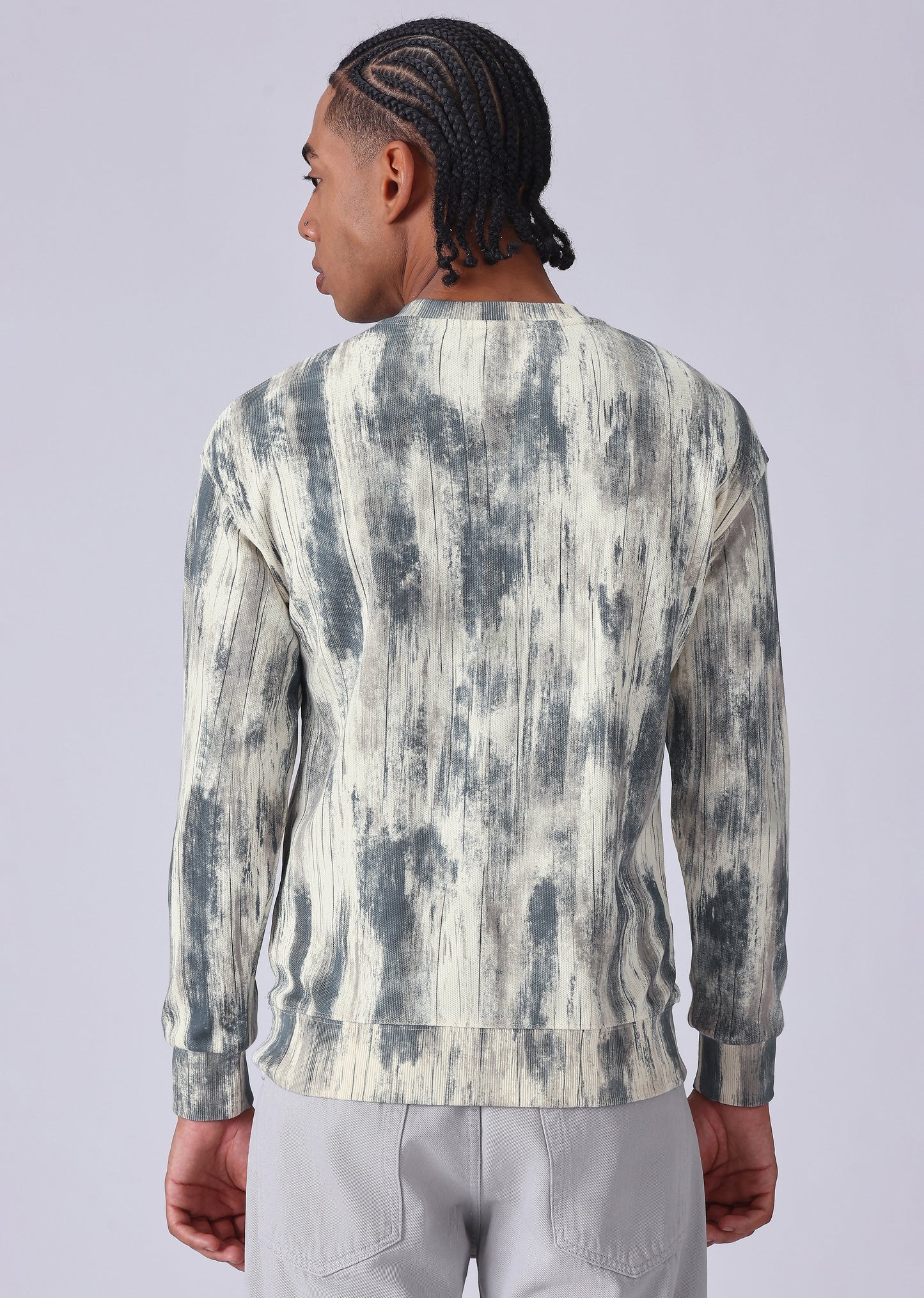 Color Stripes Cream Sweatshirt