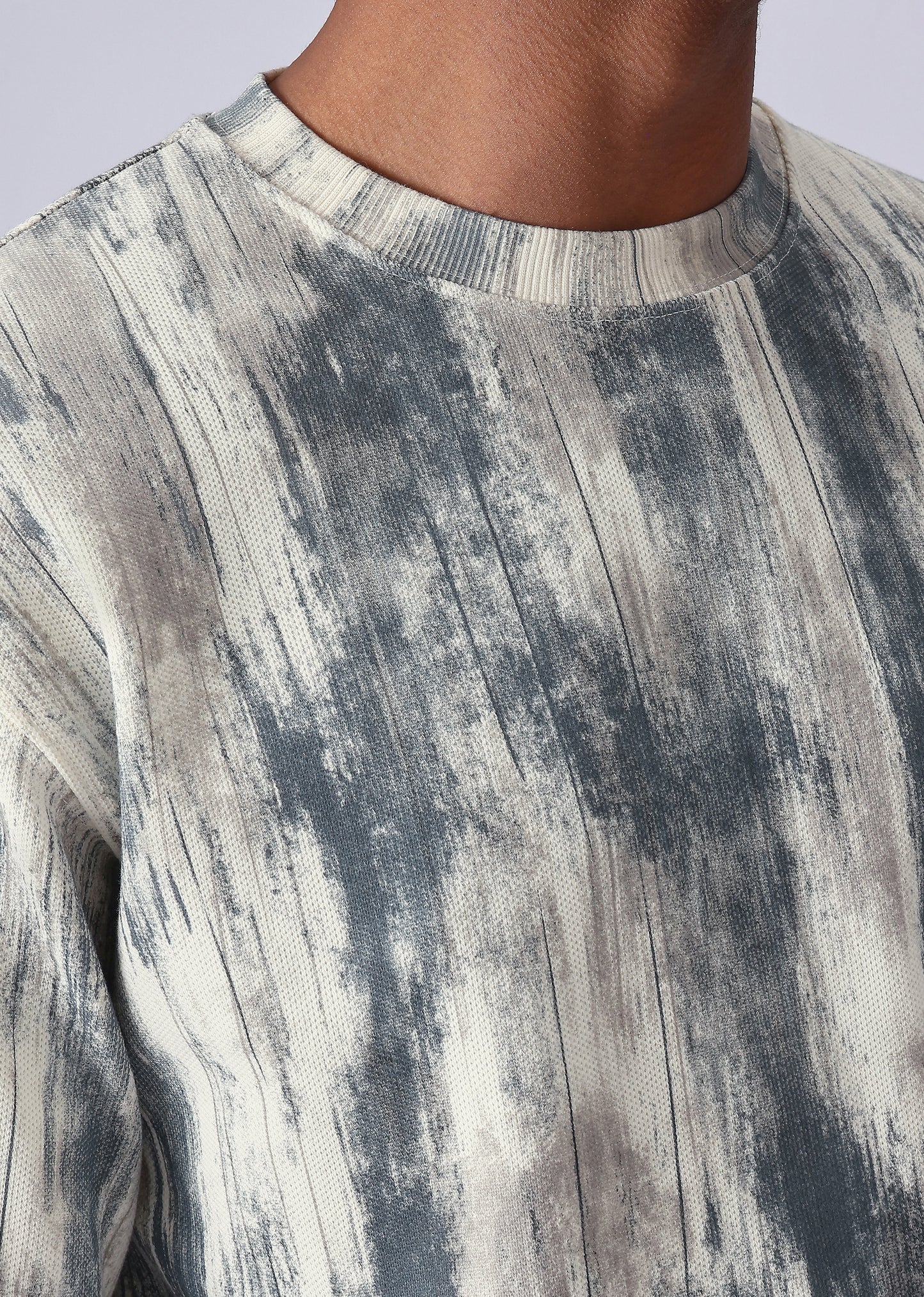 Color Stripes Cream Sweatshirt