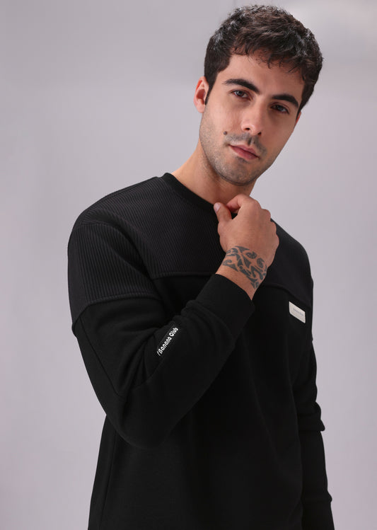 Colour Block Black Sweatshirt