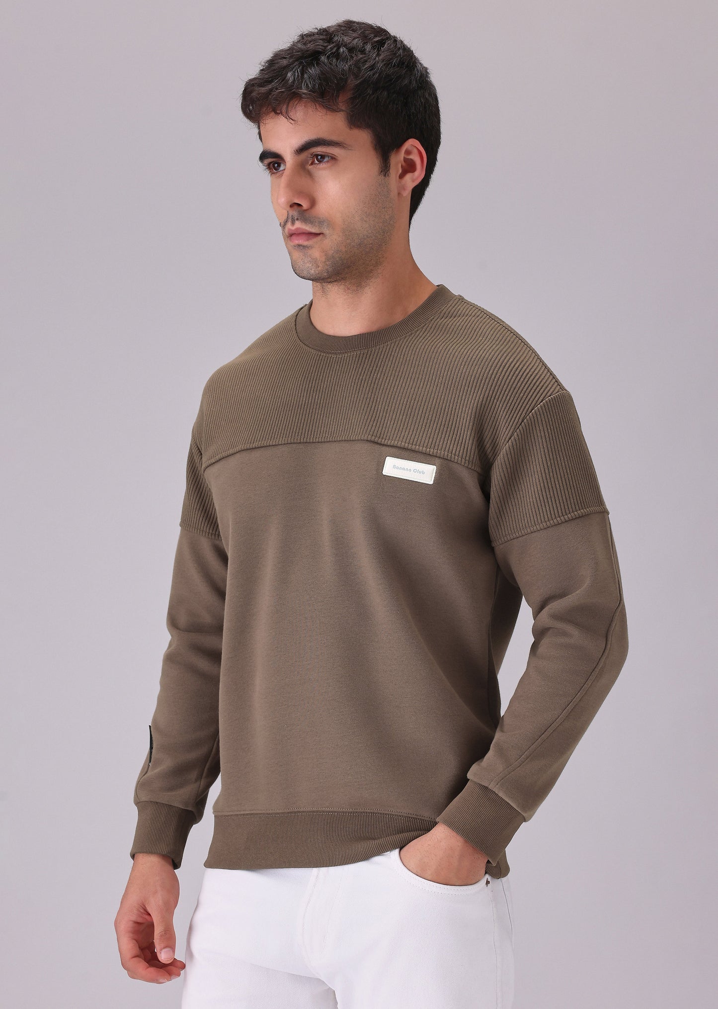 Colour Block Brown Sweatshirt