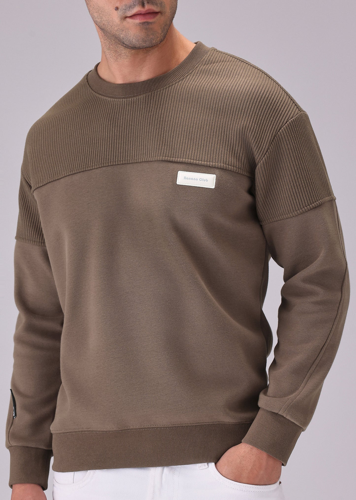 Colour Block Brown Sweatshirt
