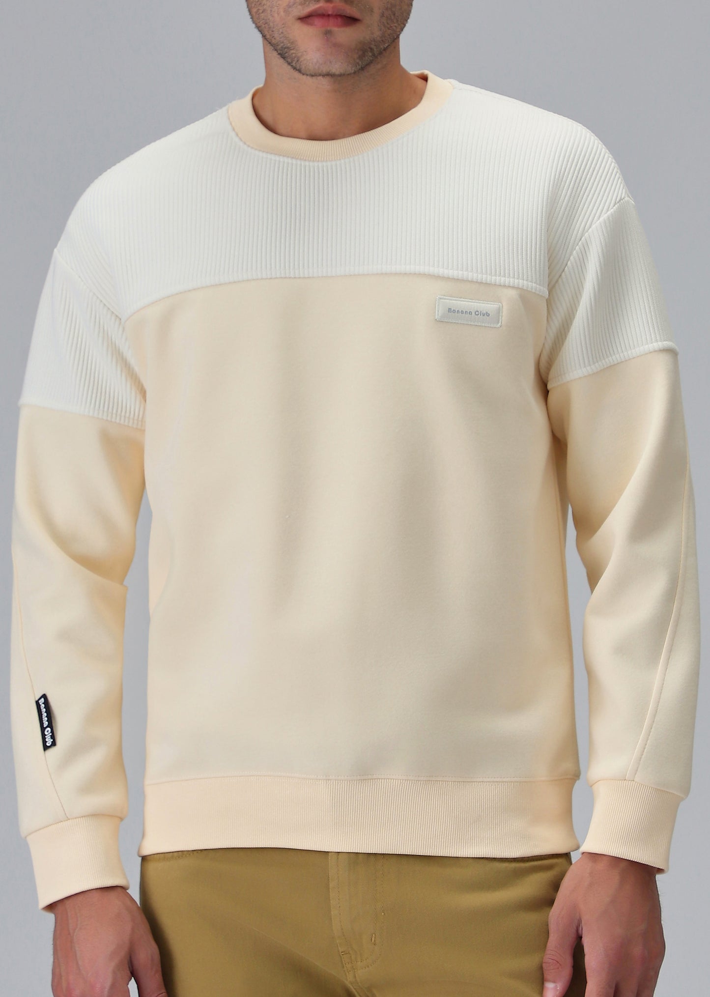 Colour Block Cream Sweatshirt