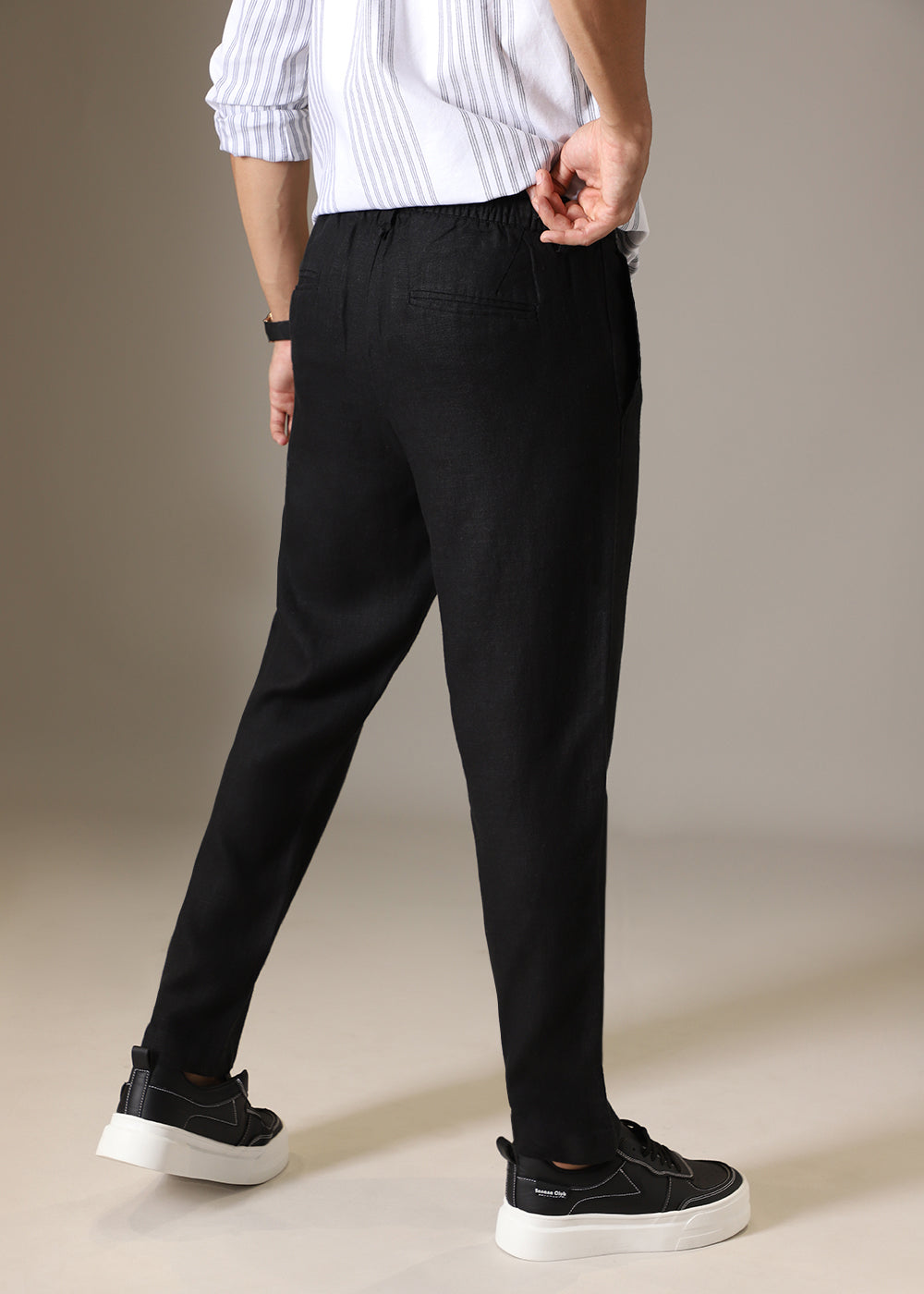 Cosmic Black Linen Pant