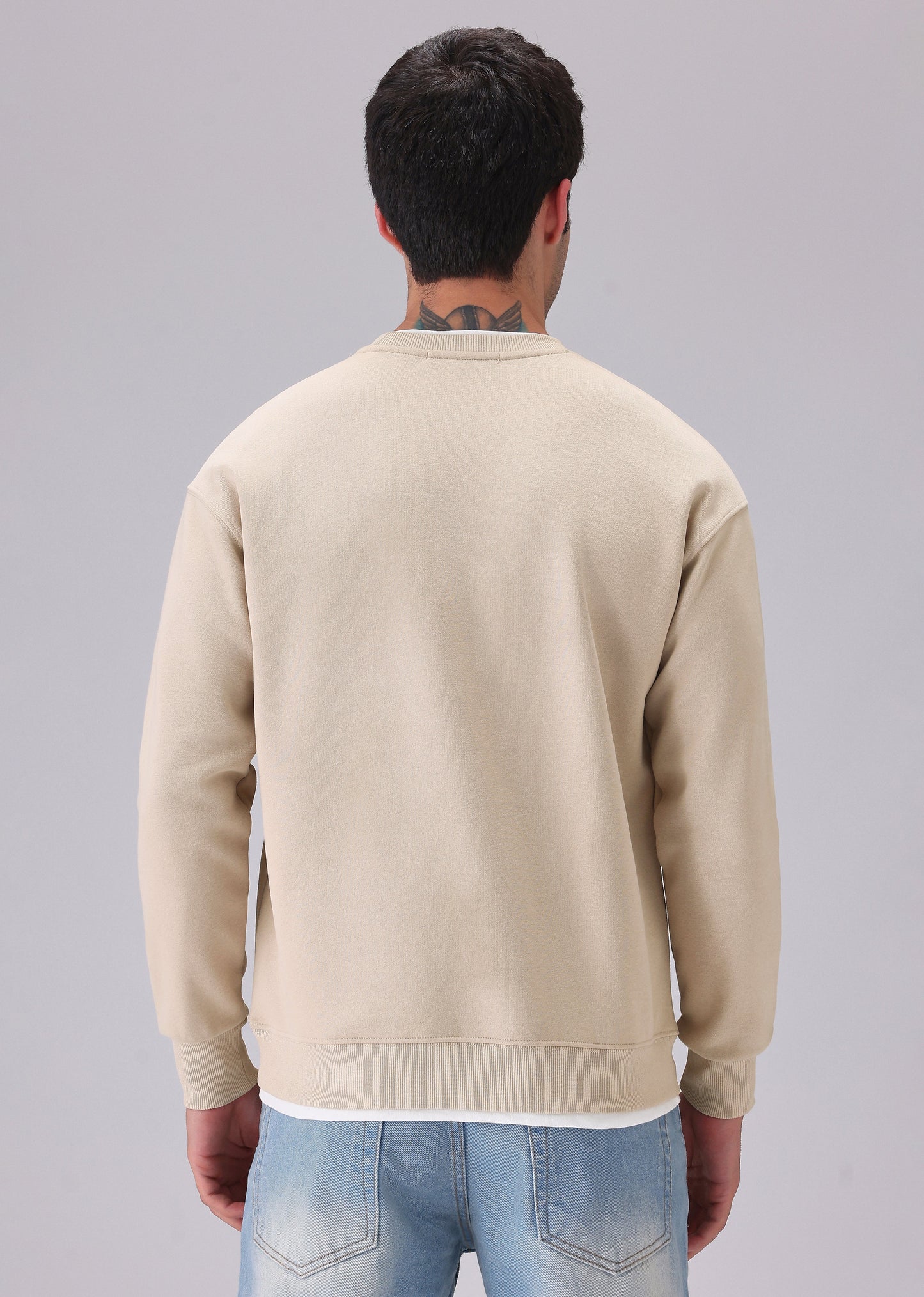 Cream White Contrast Sweatshirt