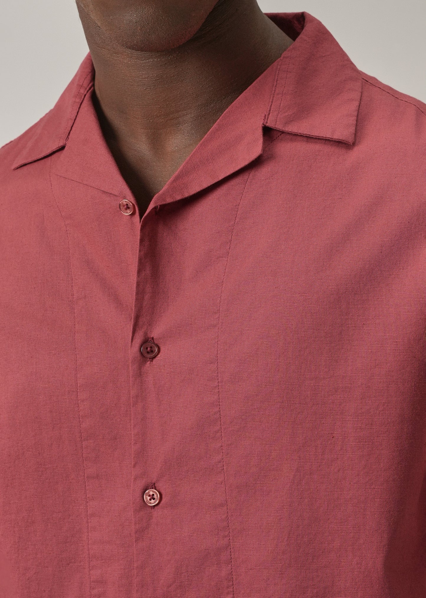 Crimson Red Cotton/Linen Shirt
