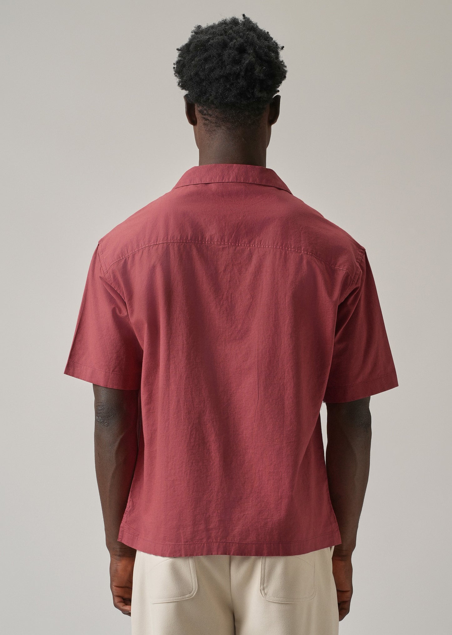 Crimson Red Cotton/Linen Shirt