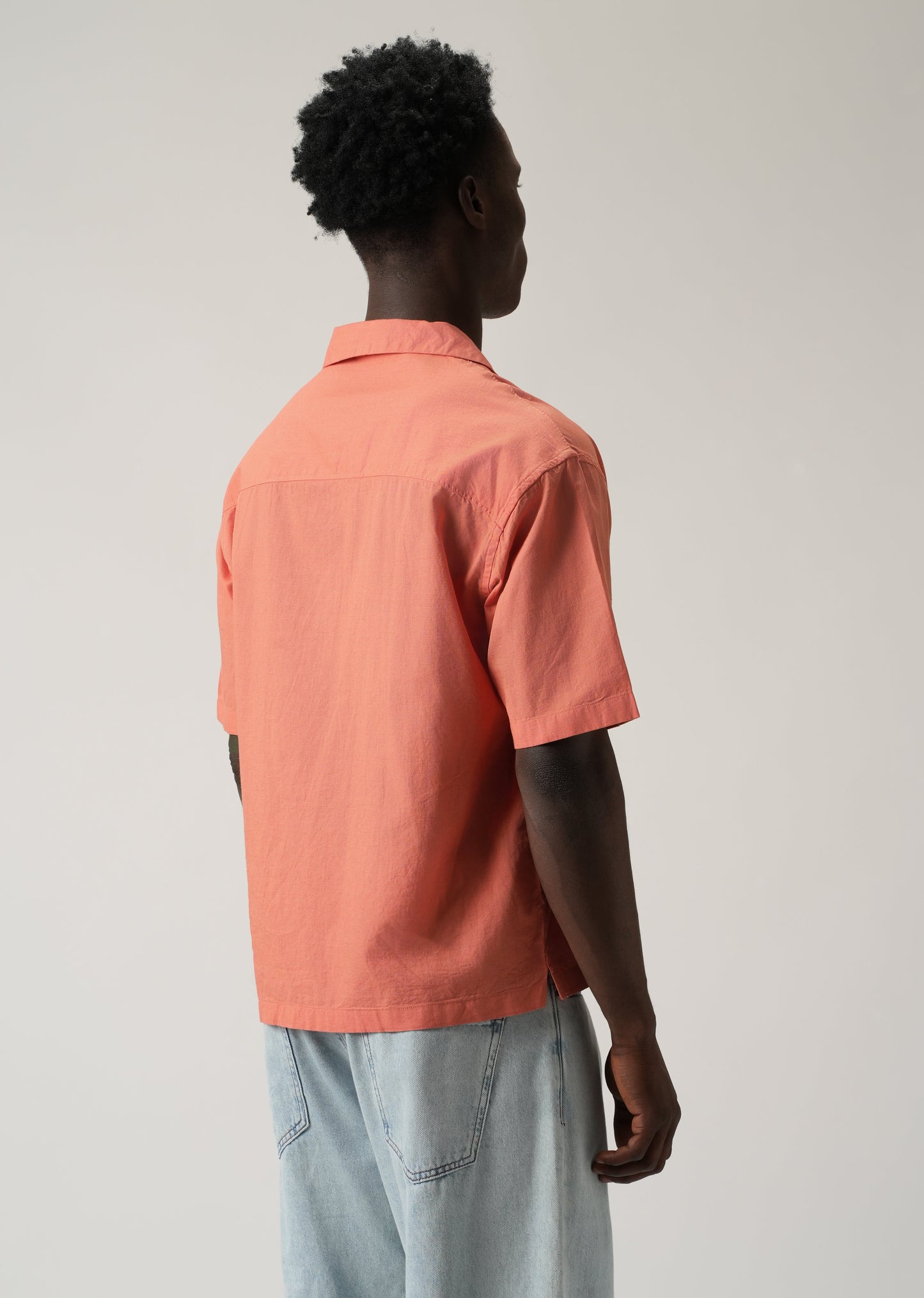Peach Cotton/Linen Shirt
