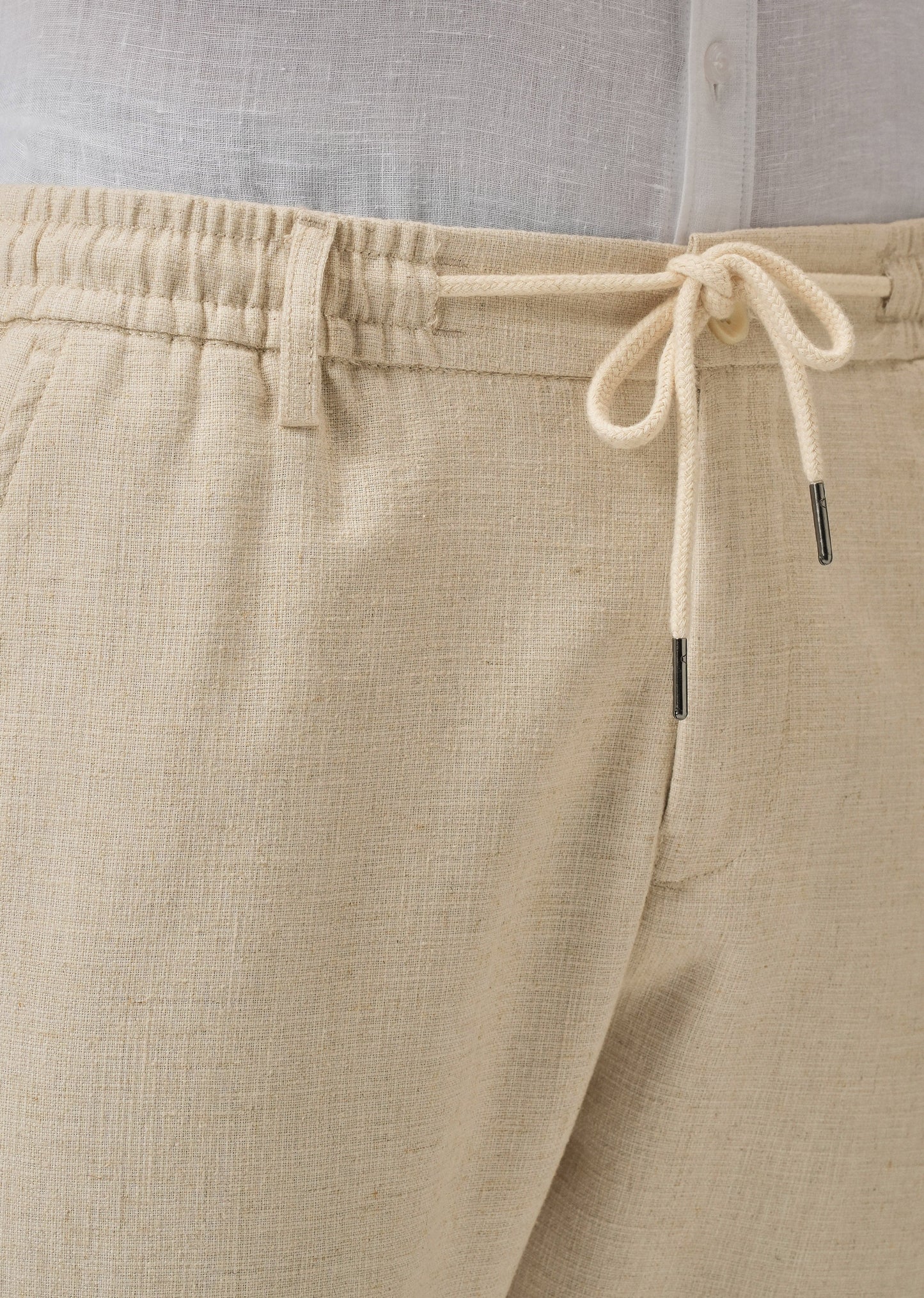 Dark Beige Blended Linen Pant