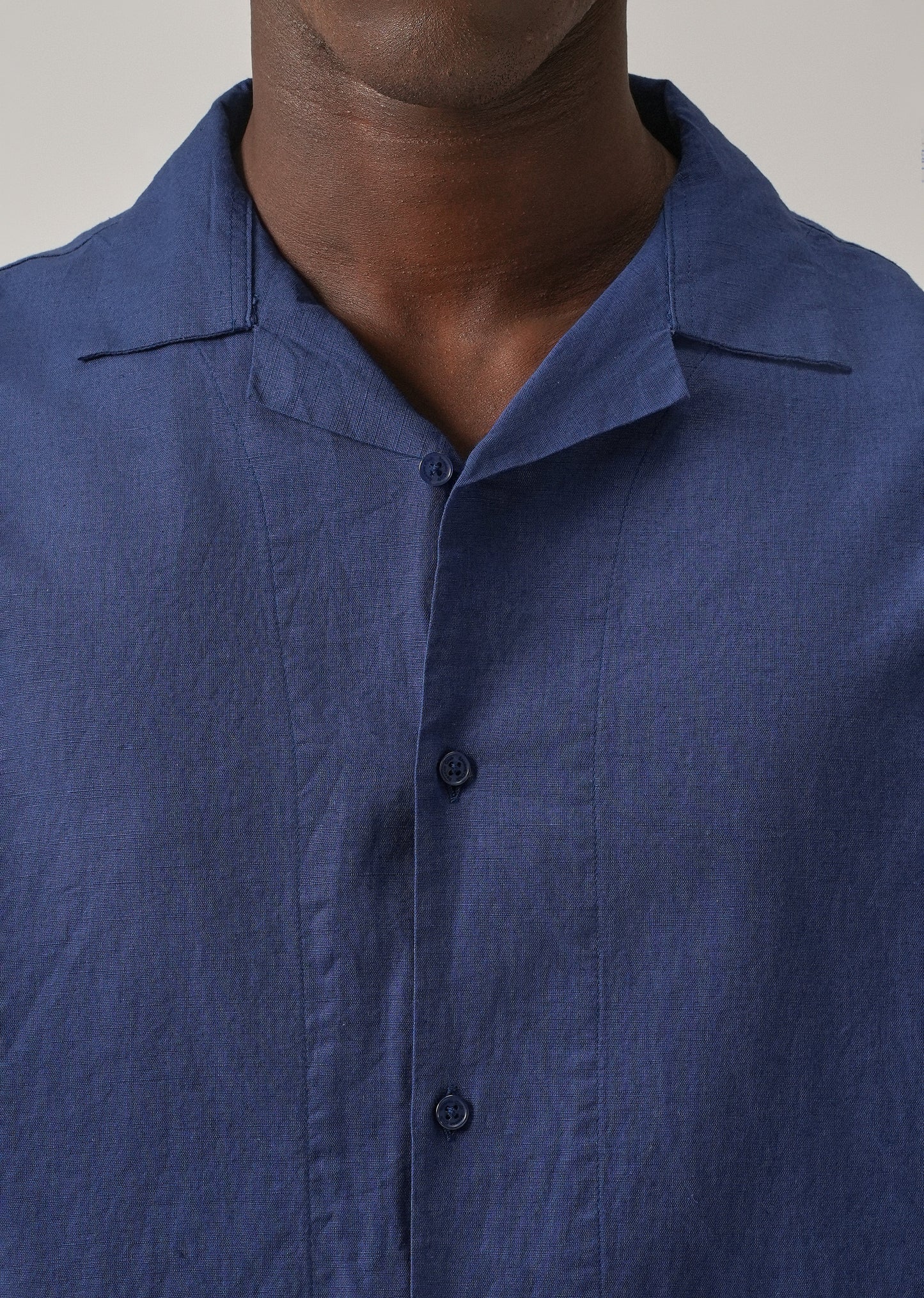 Dark Blue Cotton/Linen Shirt