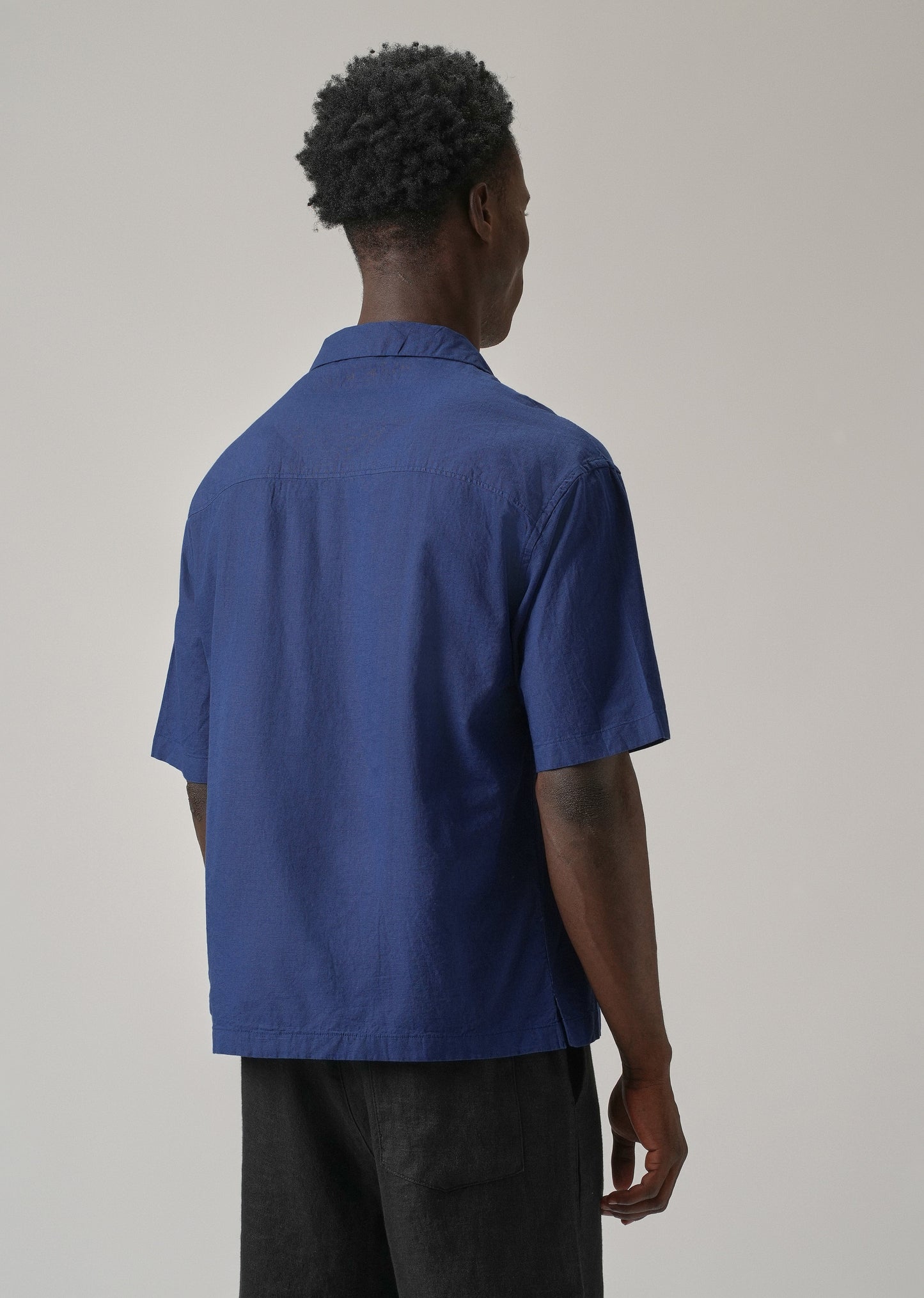 Dark Blue Cotton/Linen Shirt