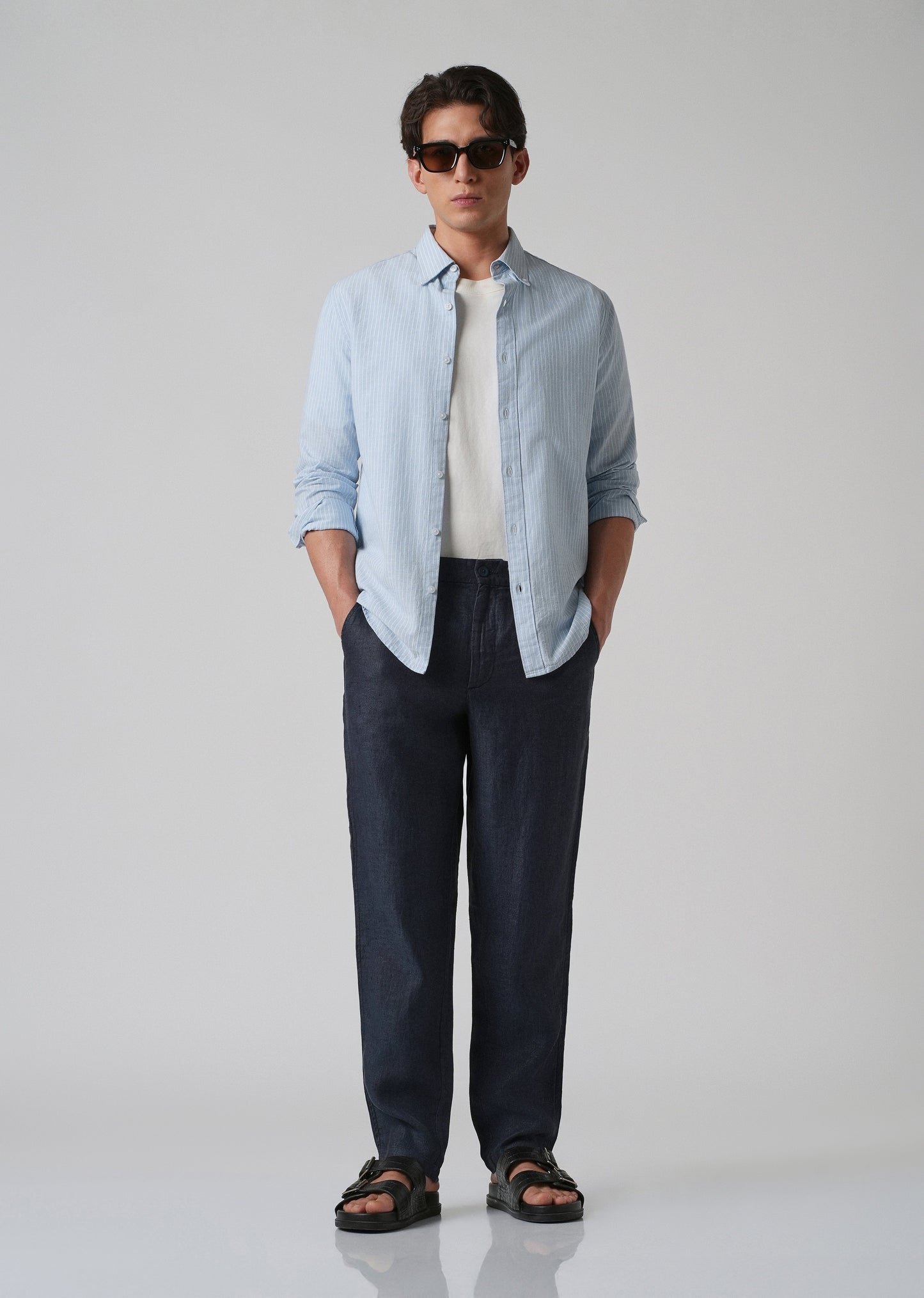 Deep Blue Linen Pant
