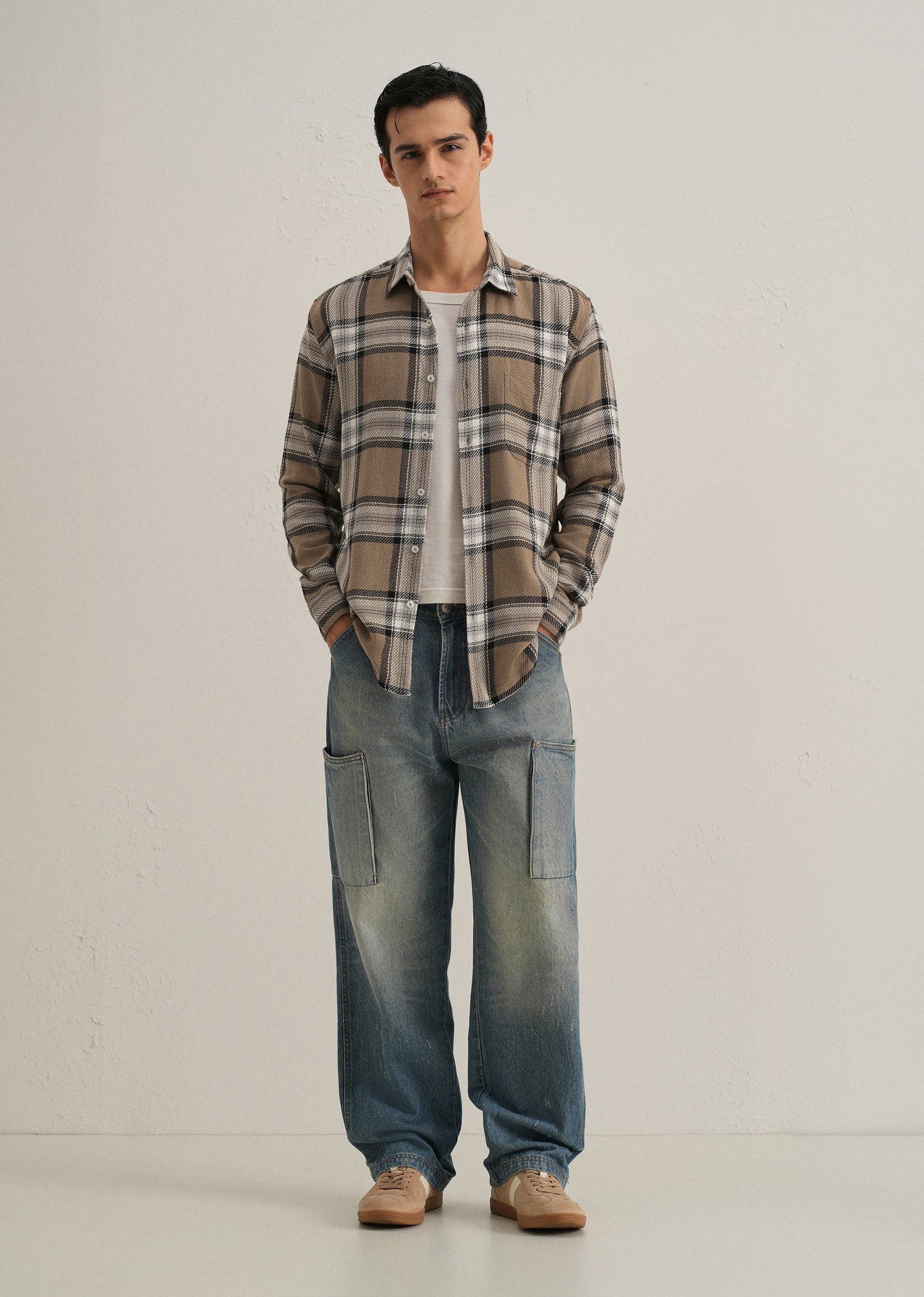 Dobby Check Stone Shirt