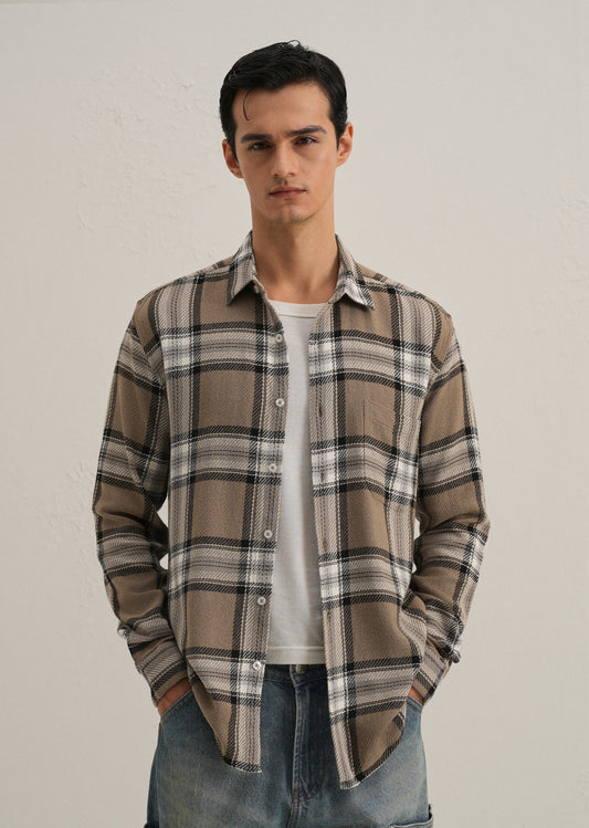 Dobby Check Stone Shirt