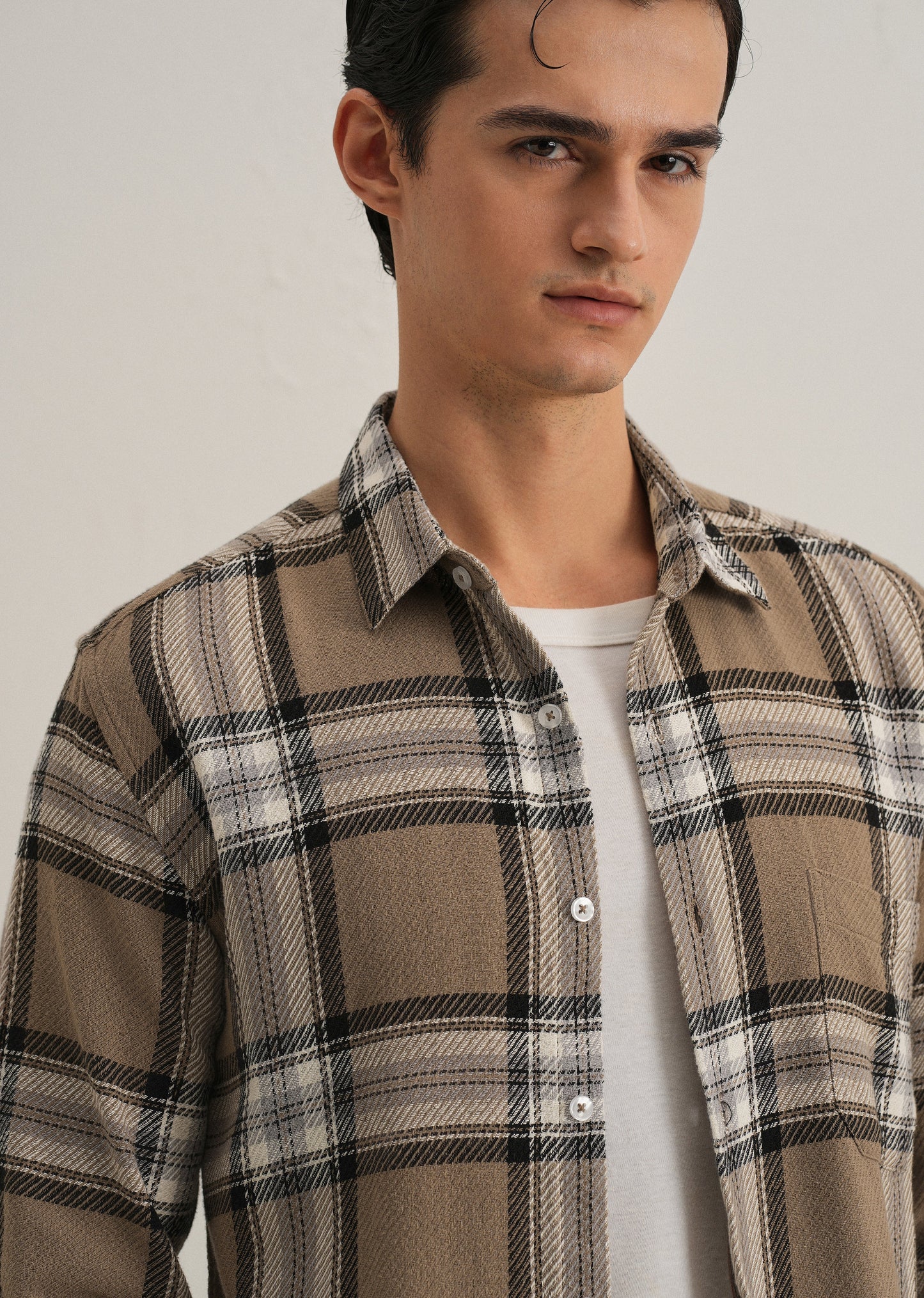 Dobby Check Stone Shirt