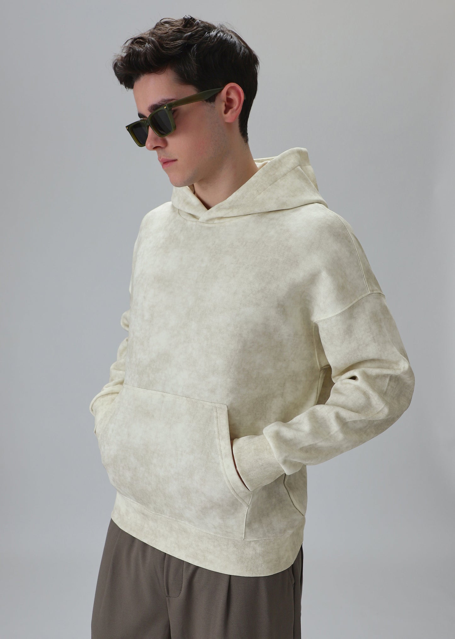 Dual Shade Cream Hoodie