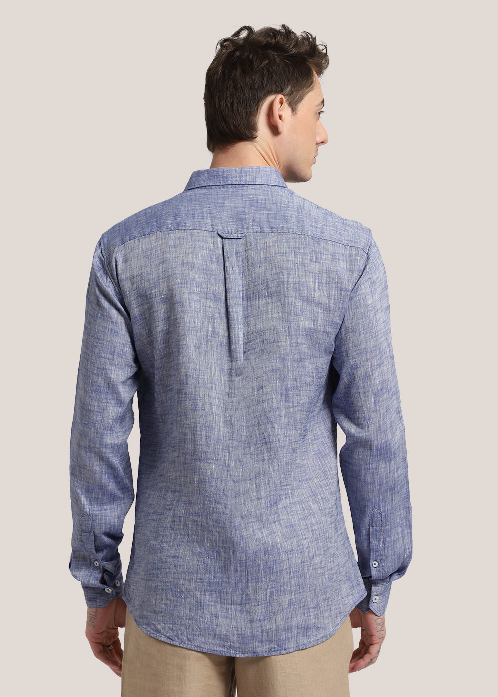 100% Pure Linen Dusky Blue Shirt