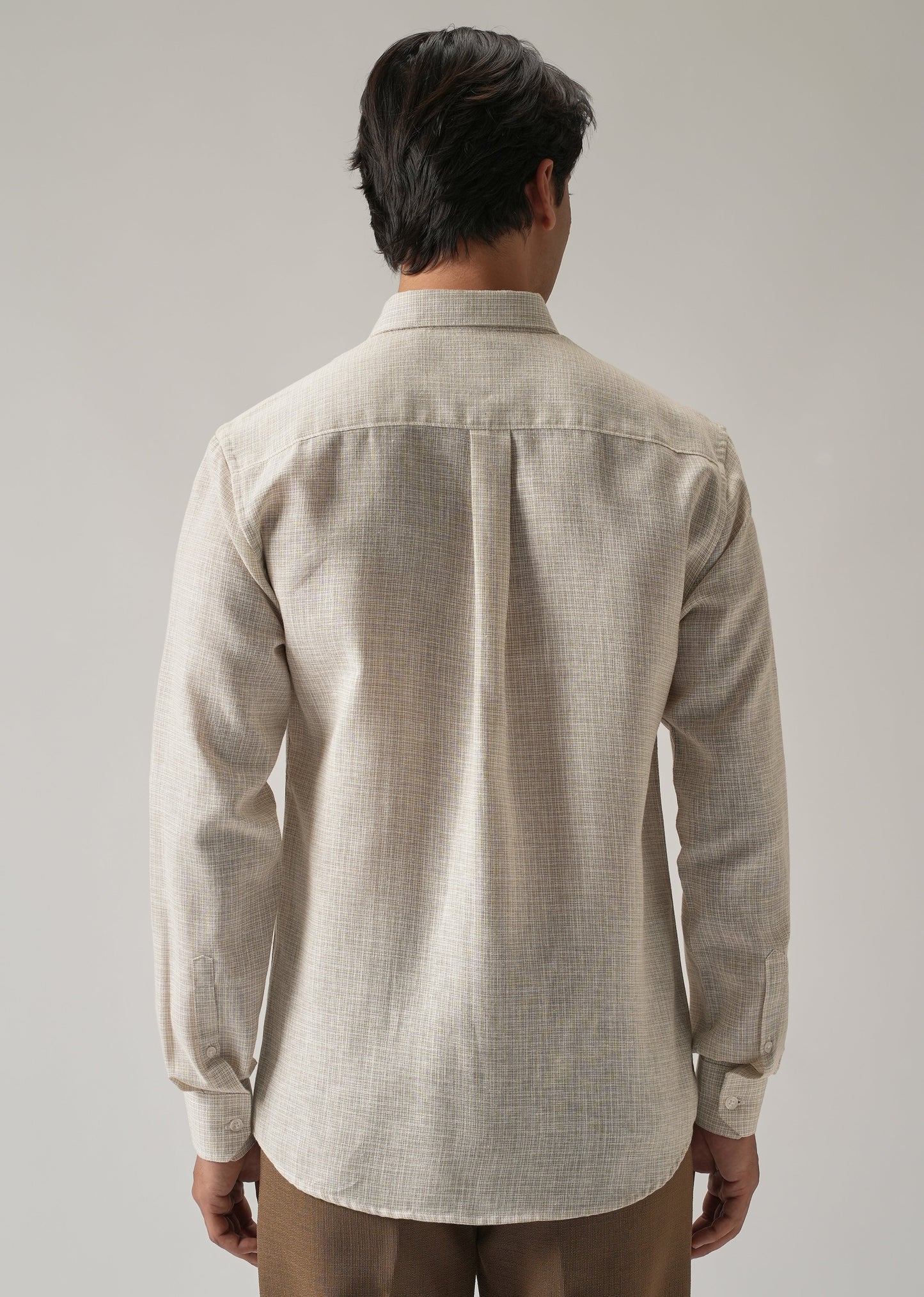 Ecru Beige Blended Linen shirt