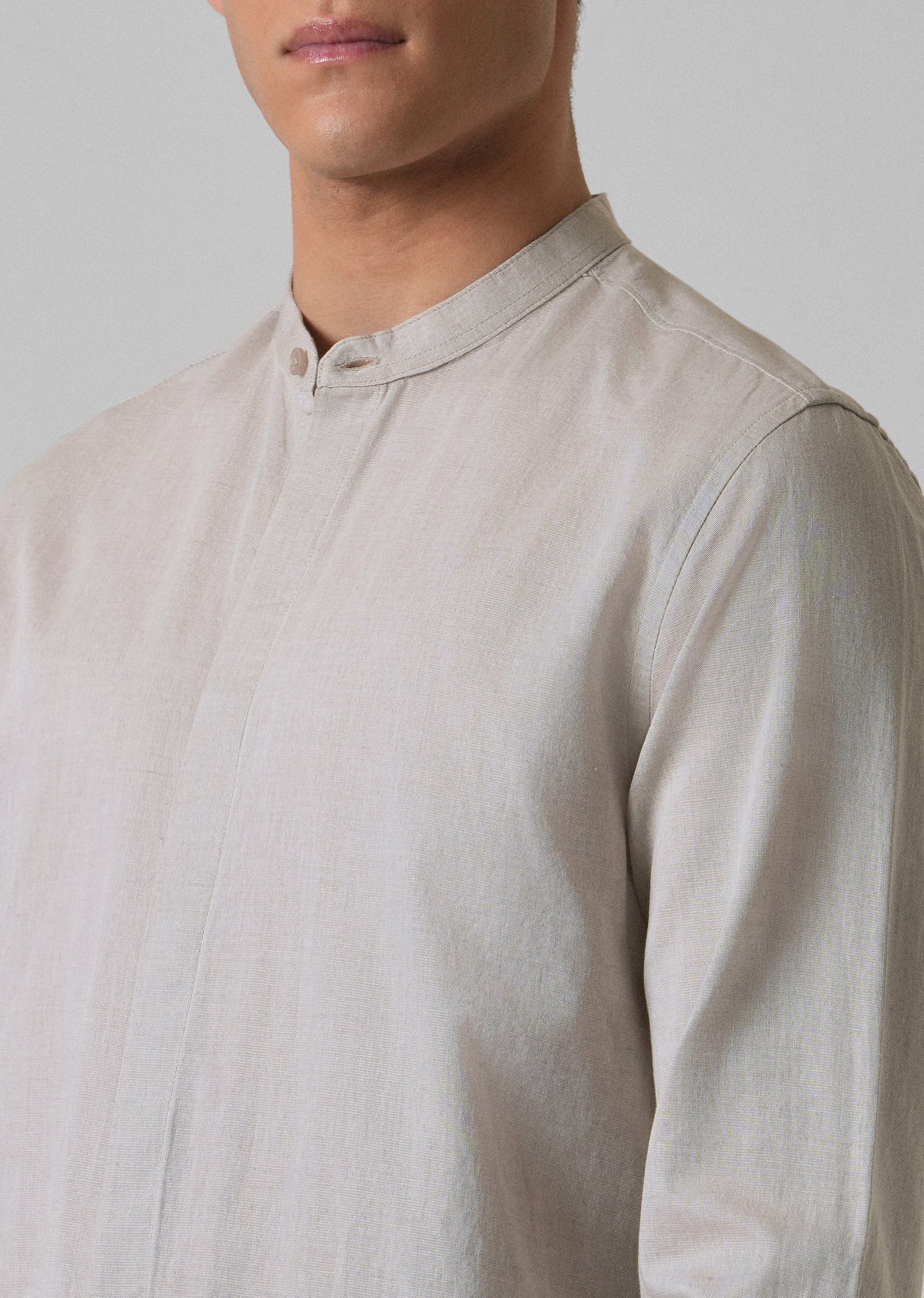Ecru Beige Cotton Linen Shirt