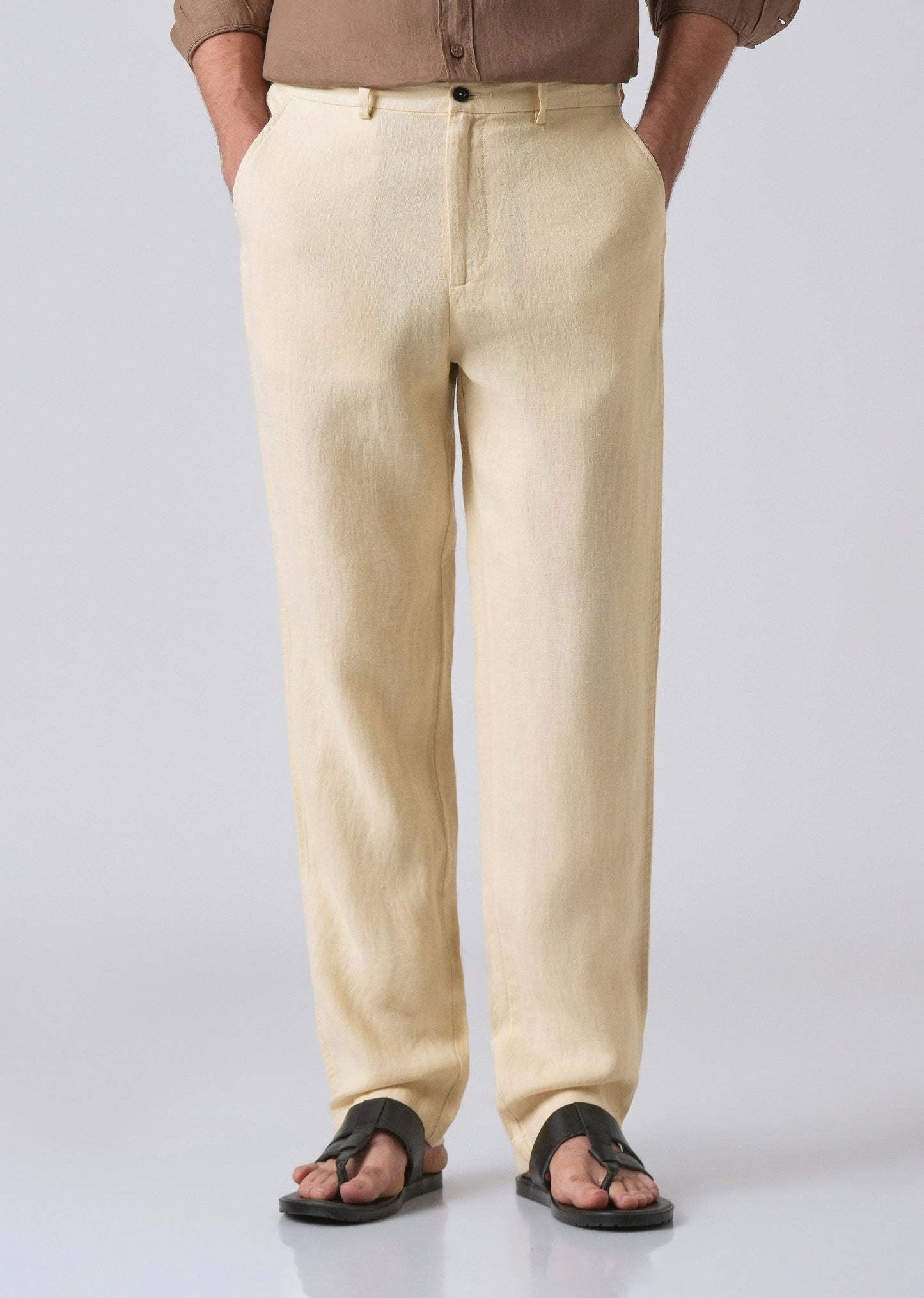 Ecru Cream Linen Pant