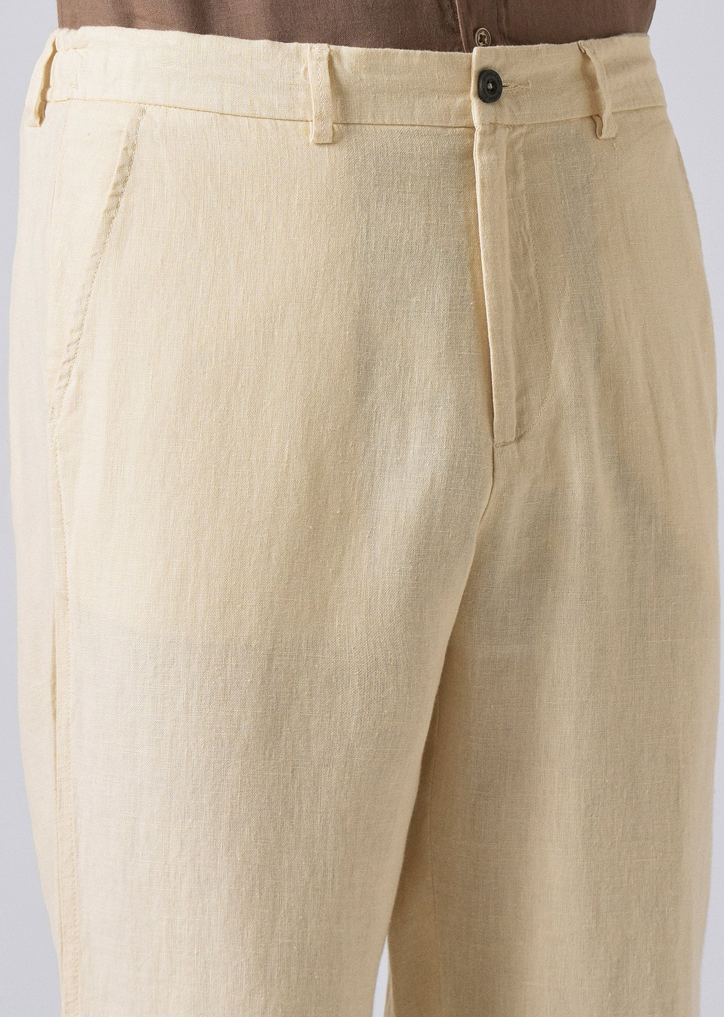 Ecru Cream Linen Pant
