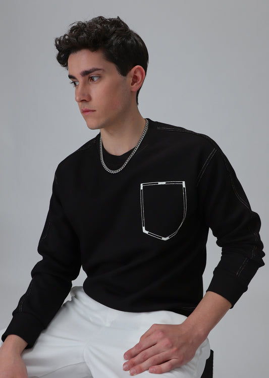Embro Pocket Black Sweatshirt