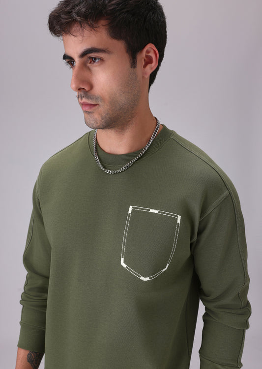 Embro Pocket Green Sweatshirt