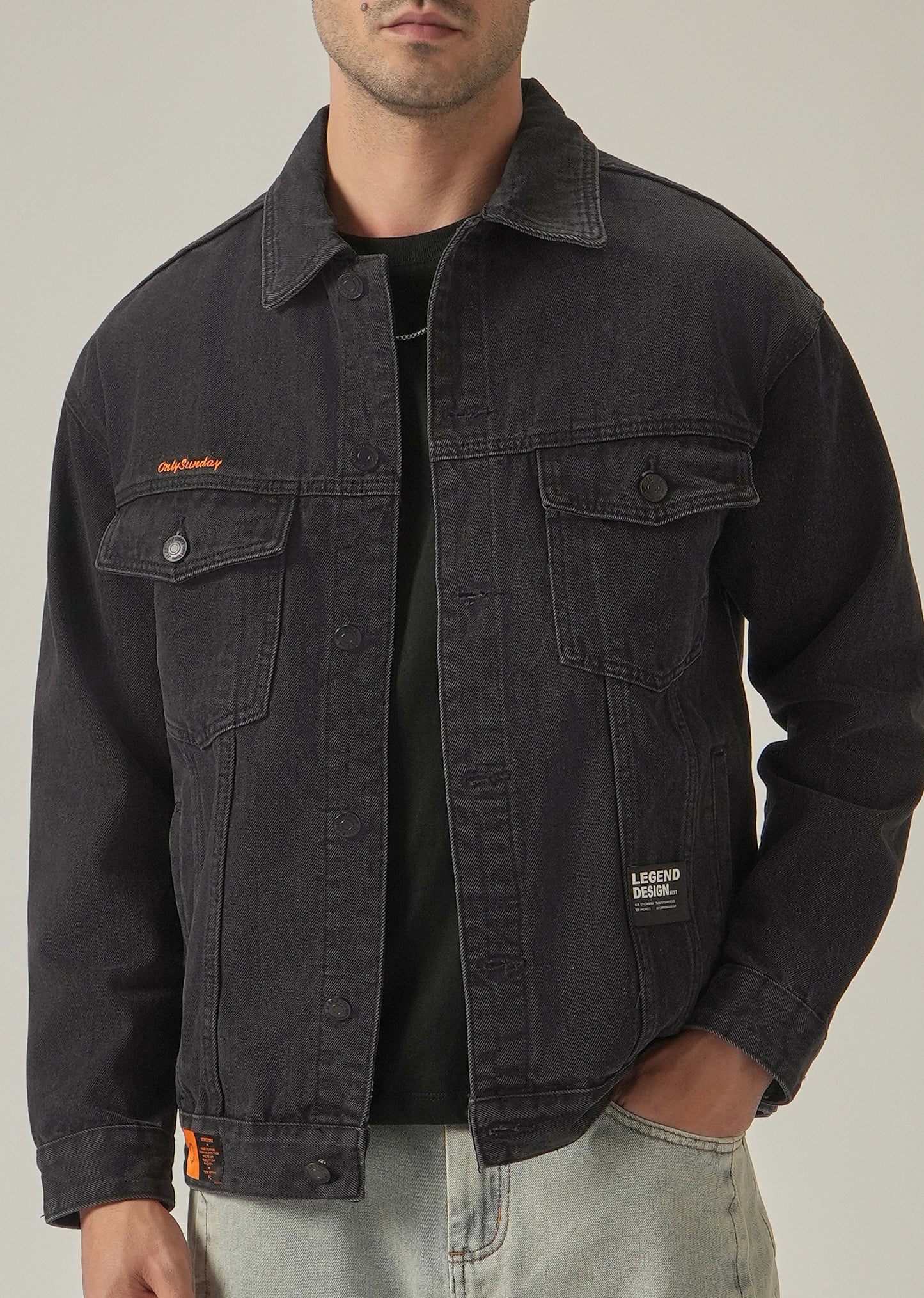 Faded Black Denim Jacket