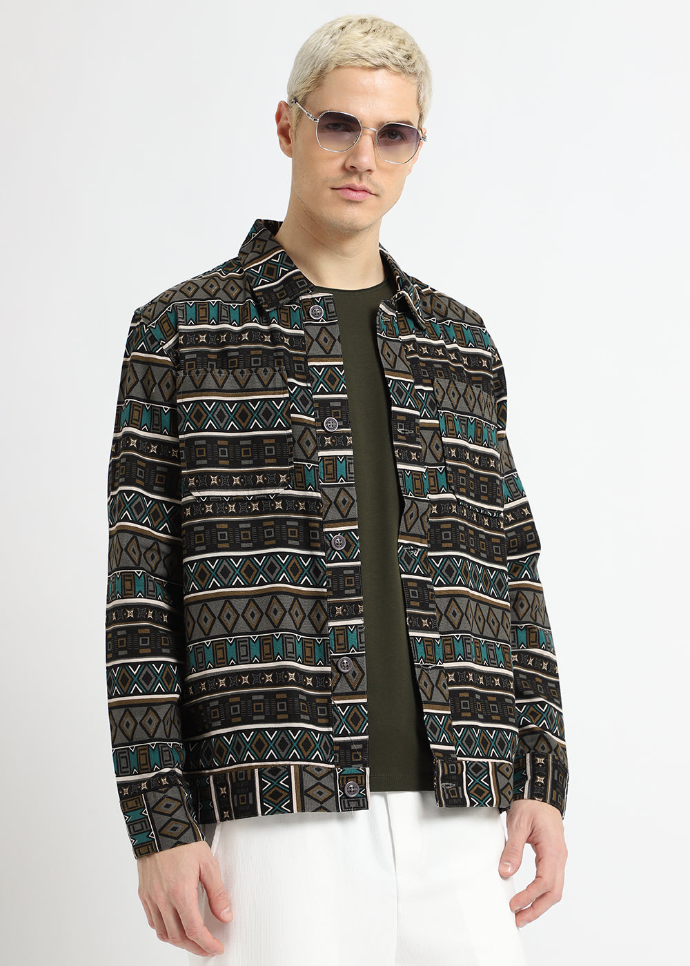 Geometric Print Summer Jacket