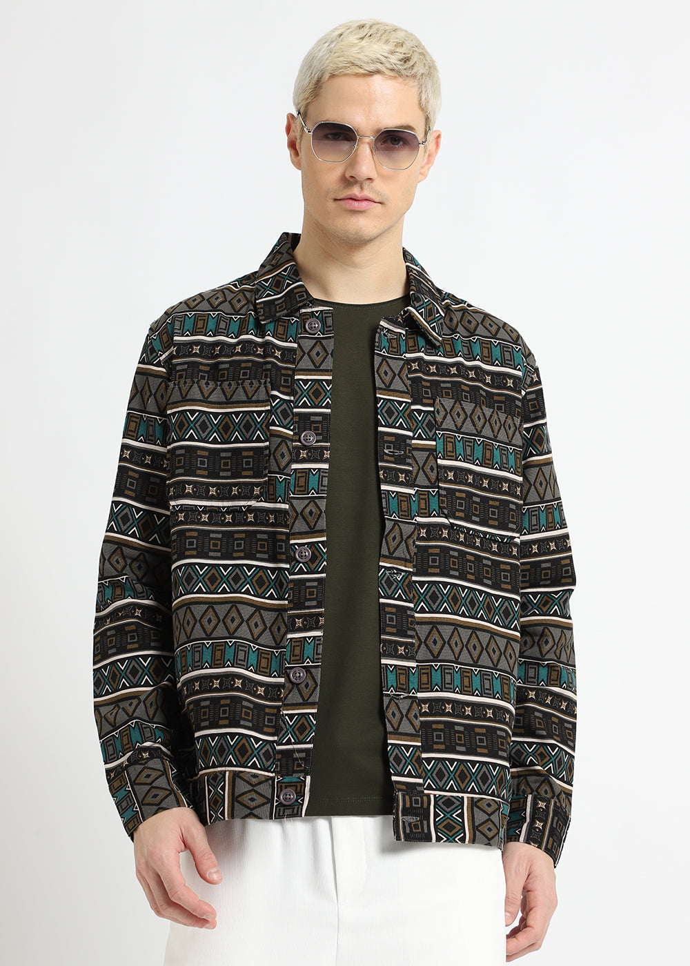Geometric Print Summer Jacket