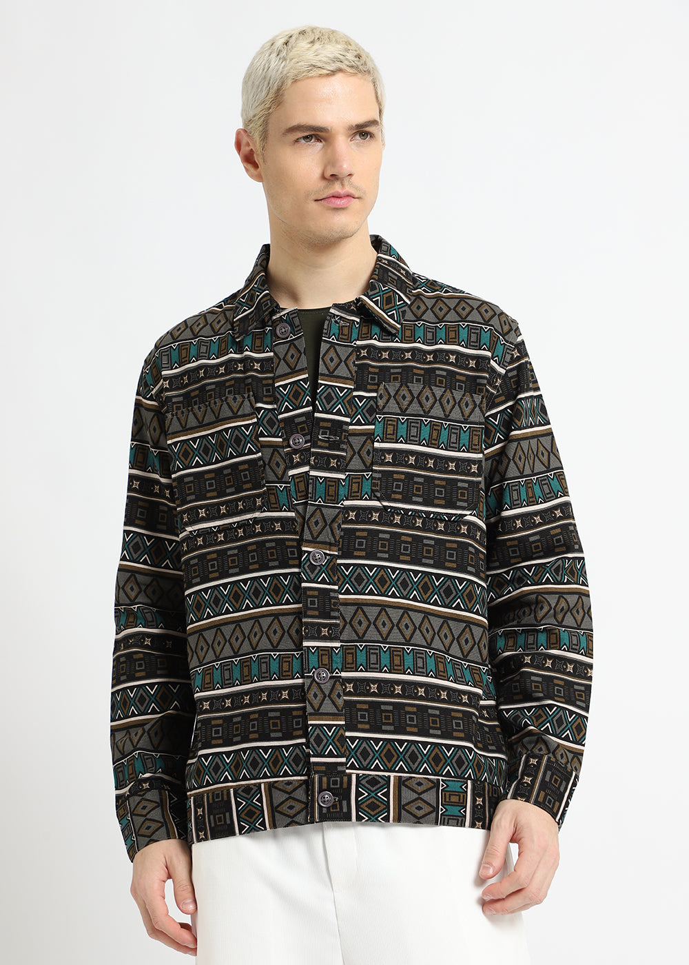 Geometric Print Summer Jacket