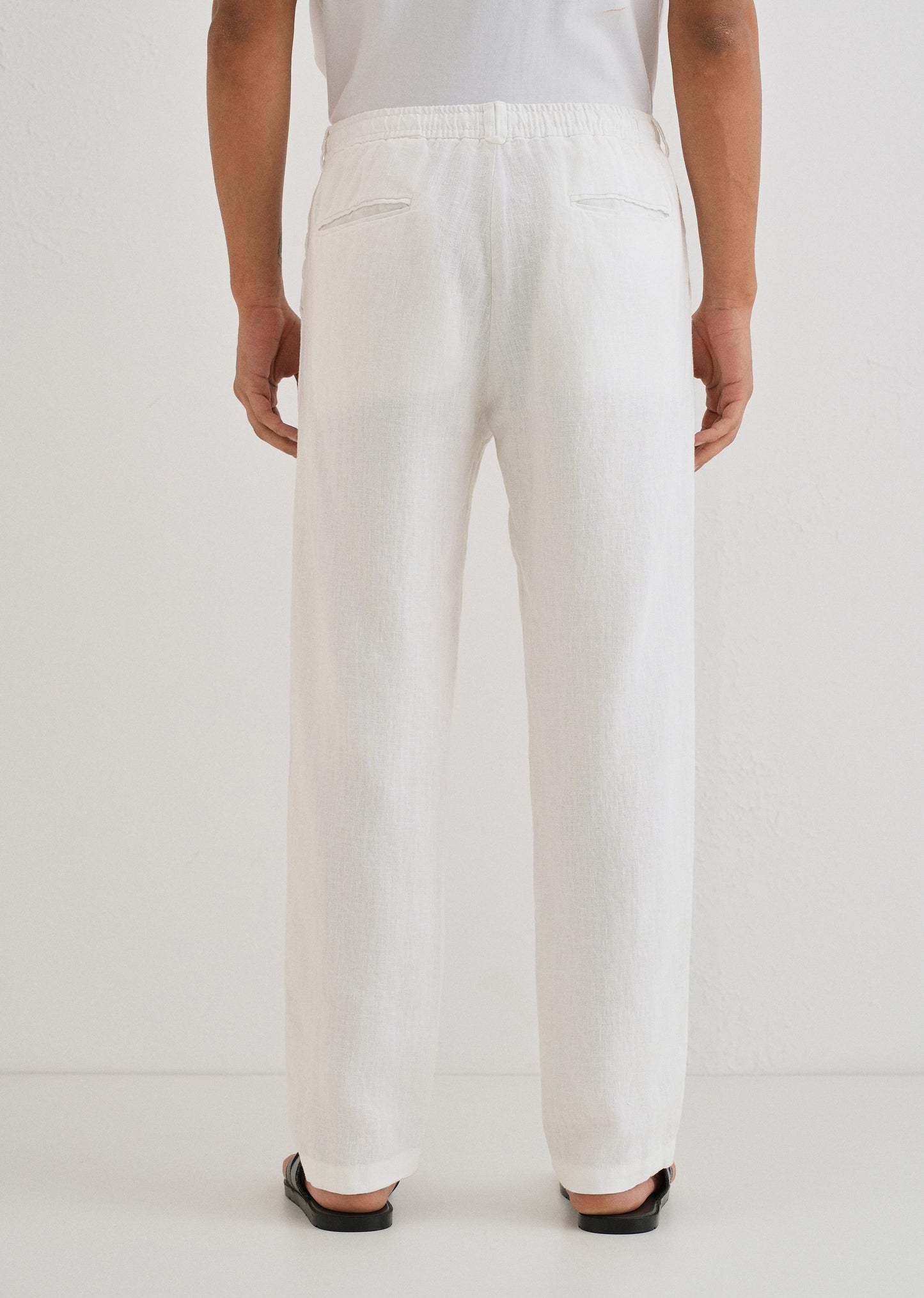 Glacier White Linen pant
