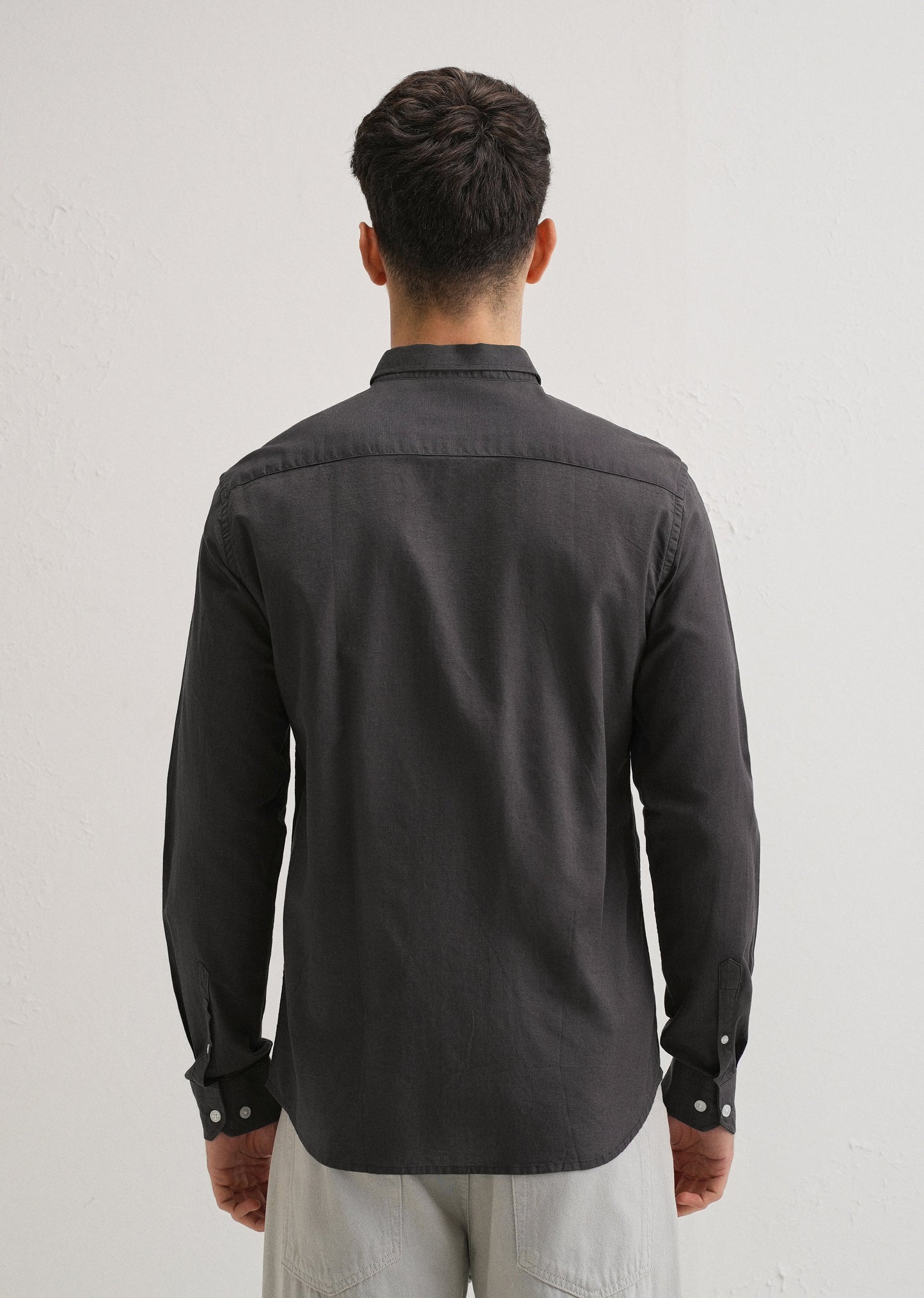Granite Gray Cotton Linen Shirt
